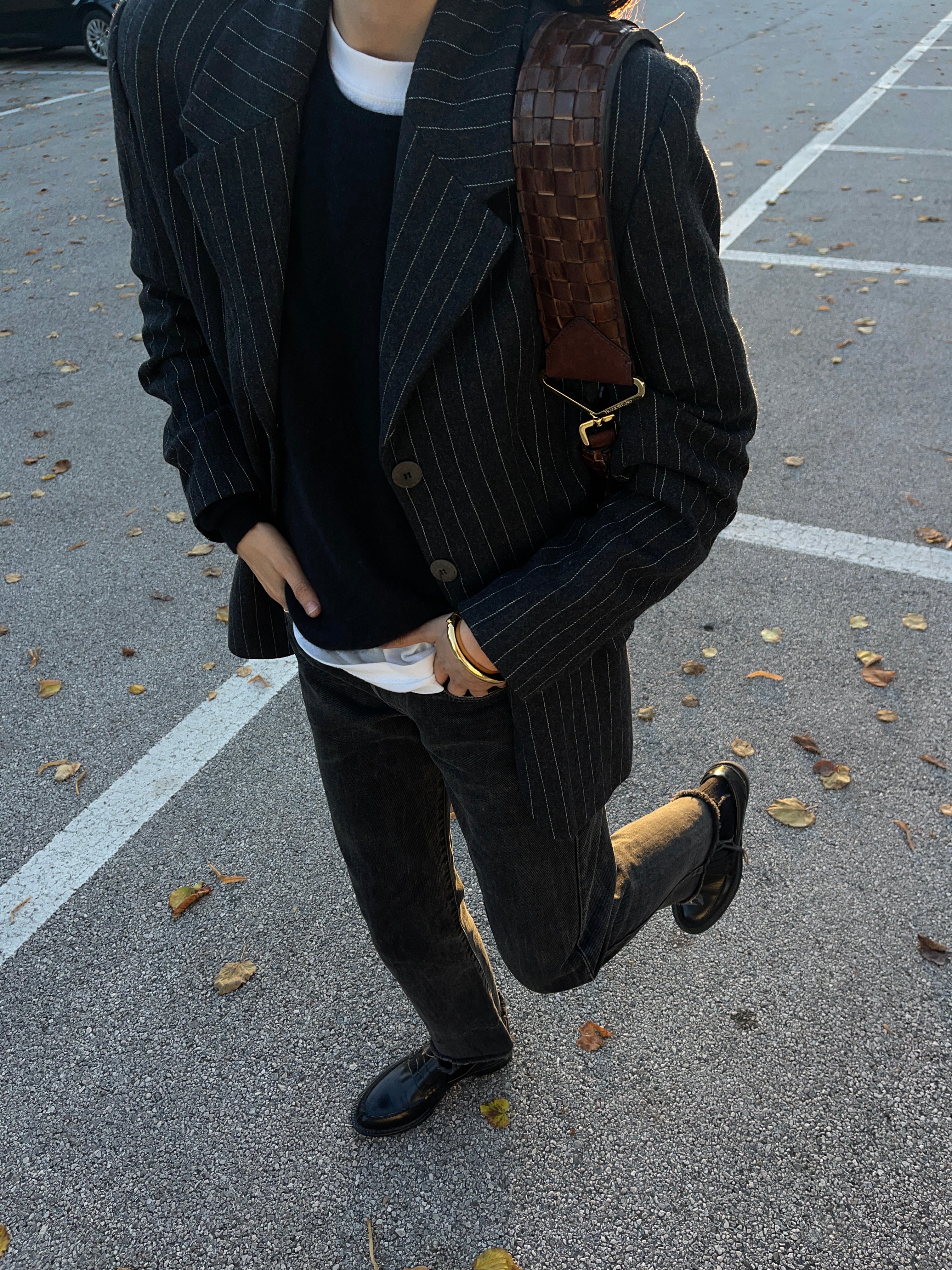 Gessato grey blazer