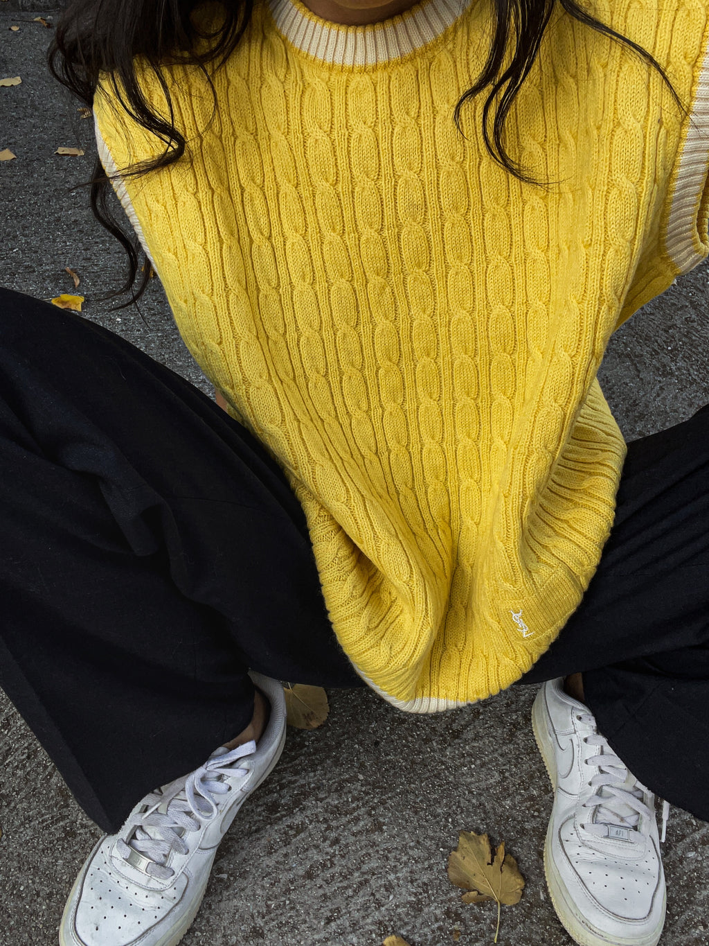 Ysl yellow wool vest