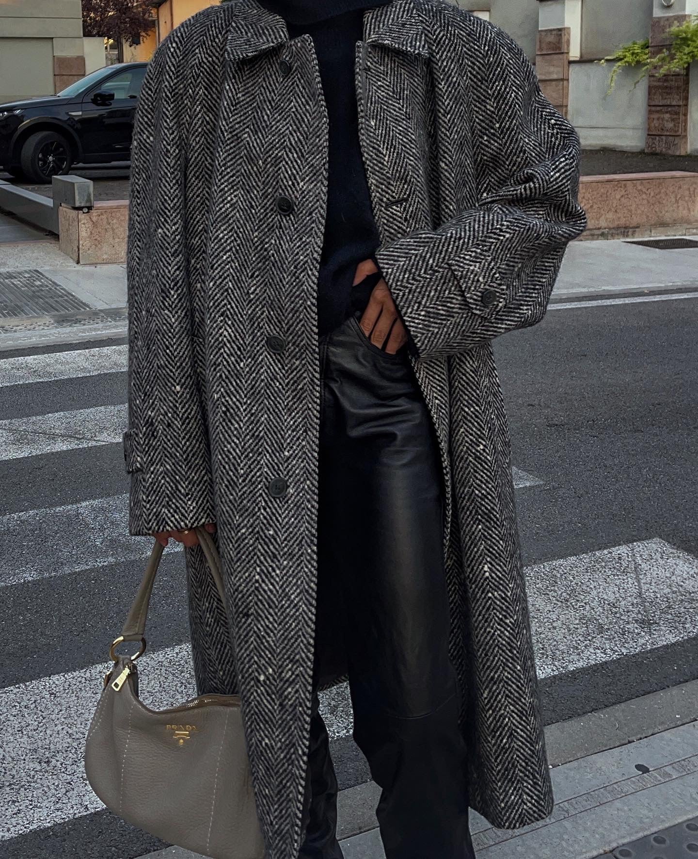 Cappotto spigato lana