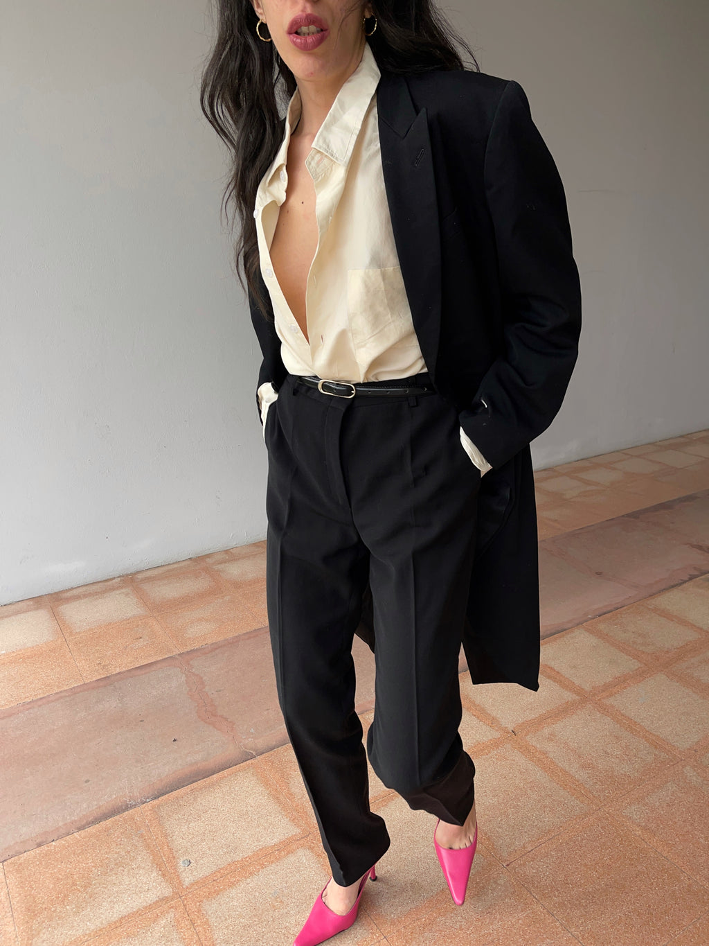 Moschino black wool trousers