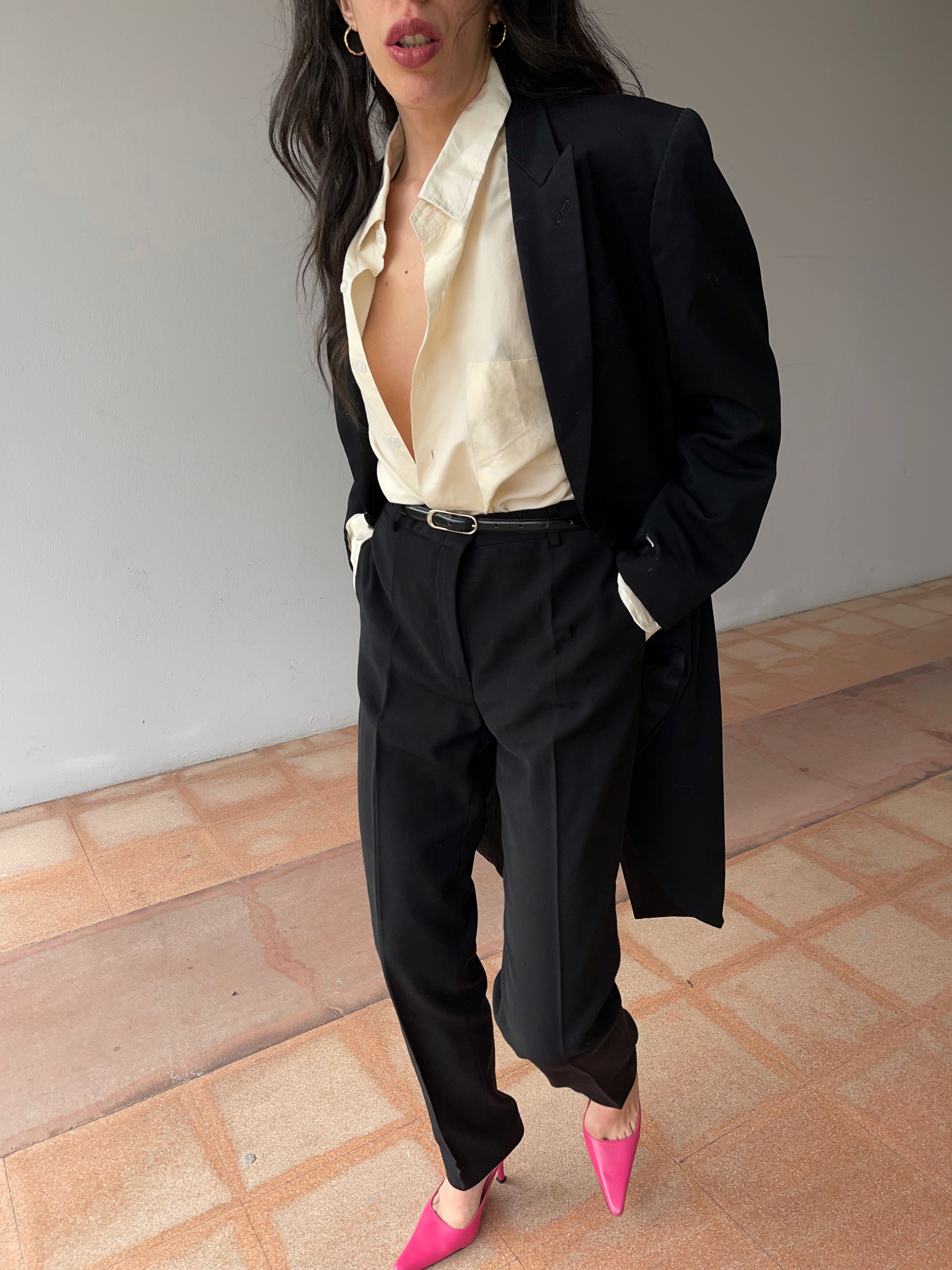 Moschino black wool trousers