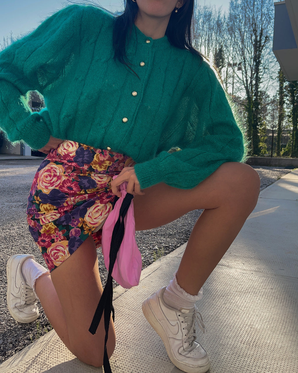 Green mohair cardigan