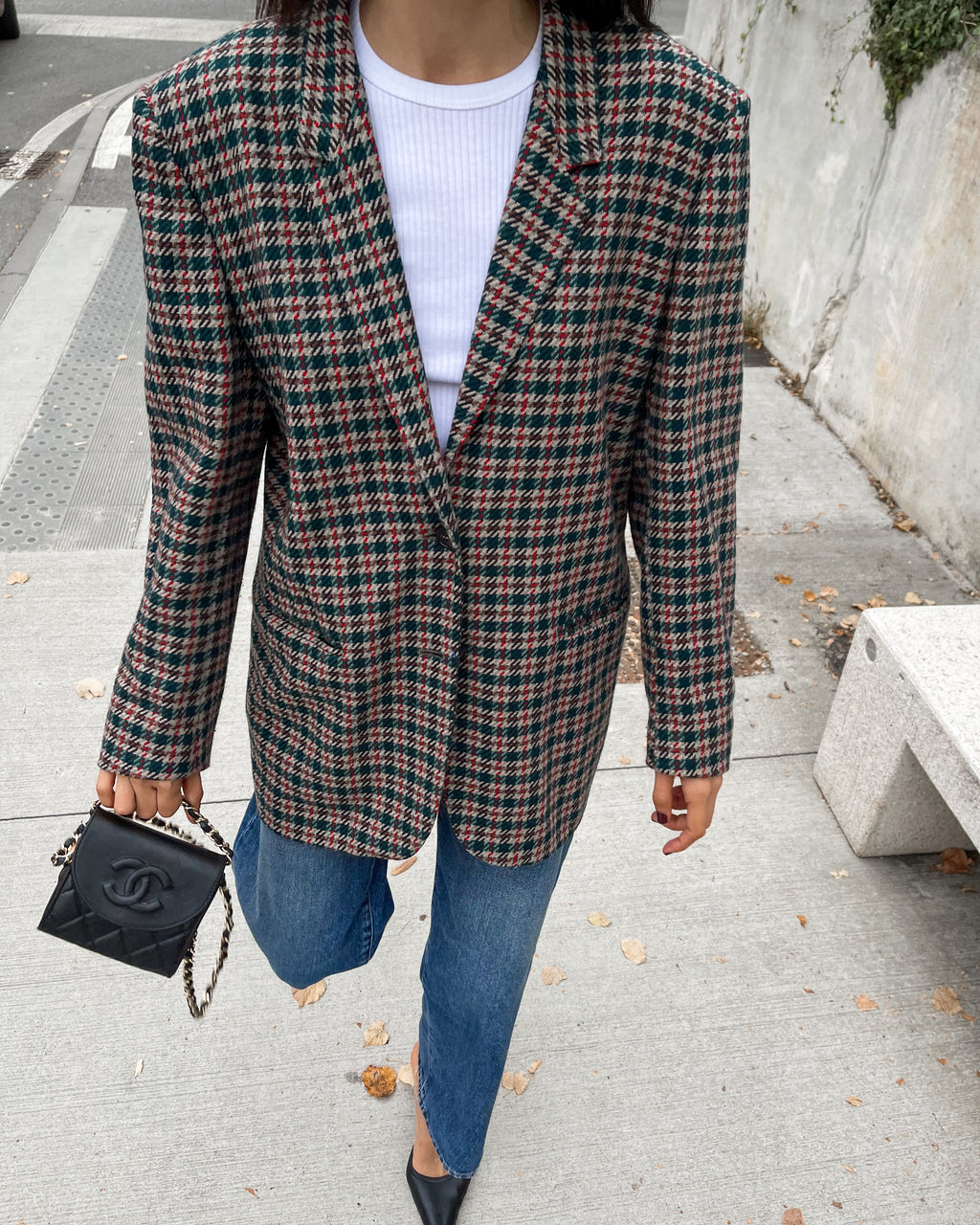 Check wool blazer