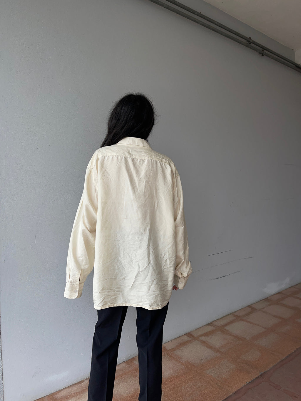 100 silk oversize shirt
