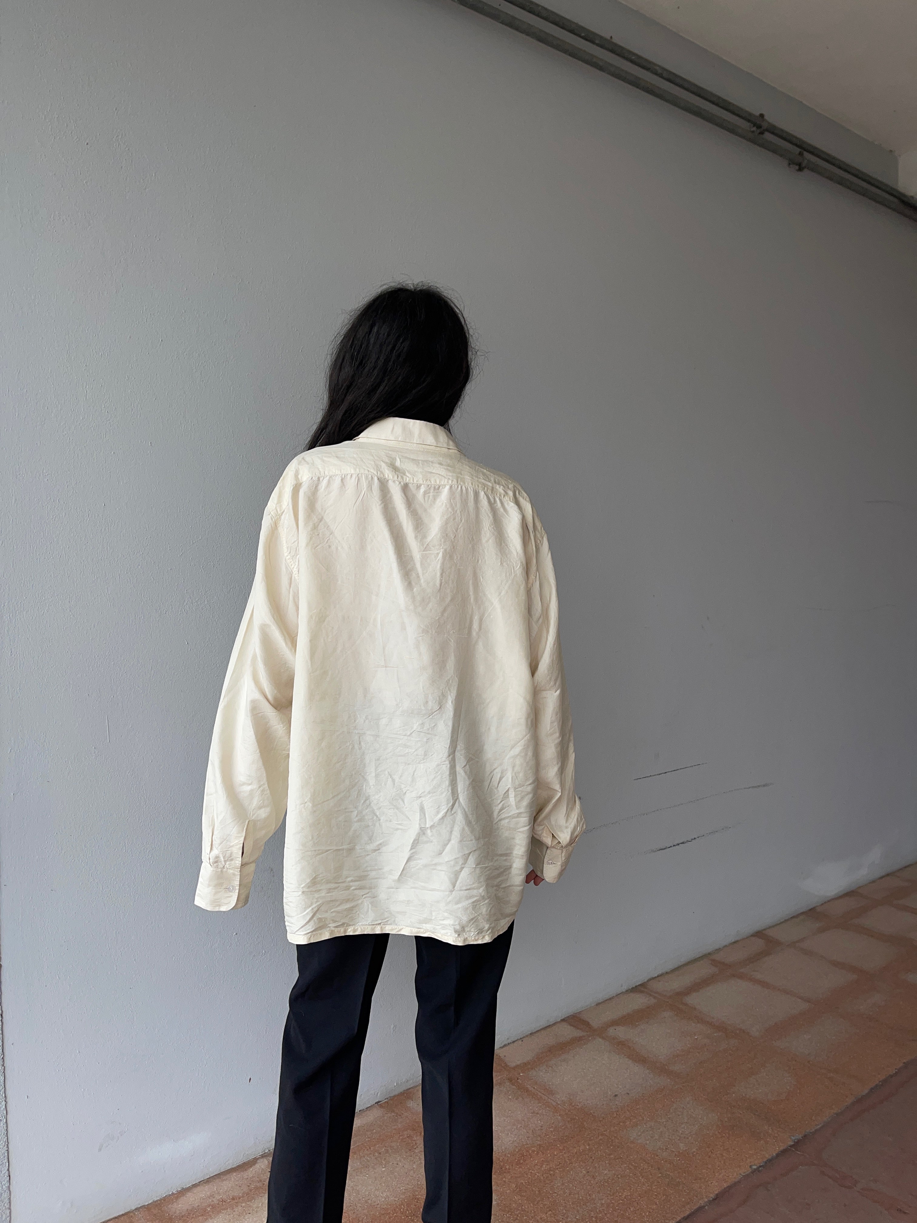 100 silk oversize shirt
