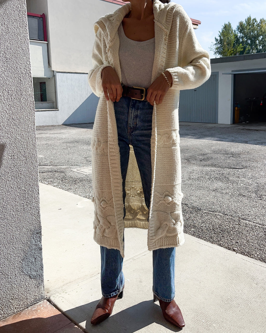 Wool blend maxi cardigan/ coat