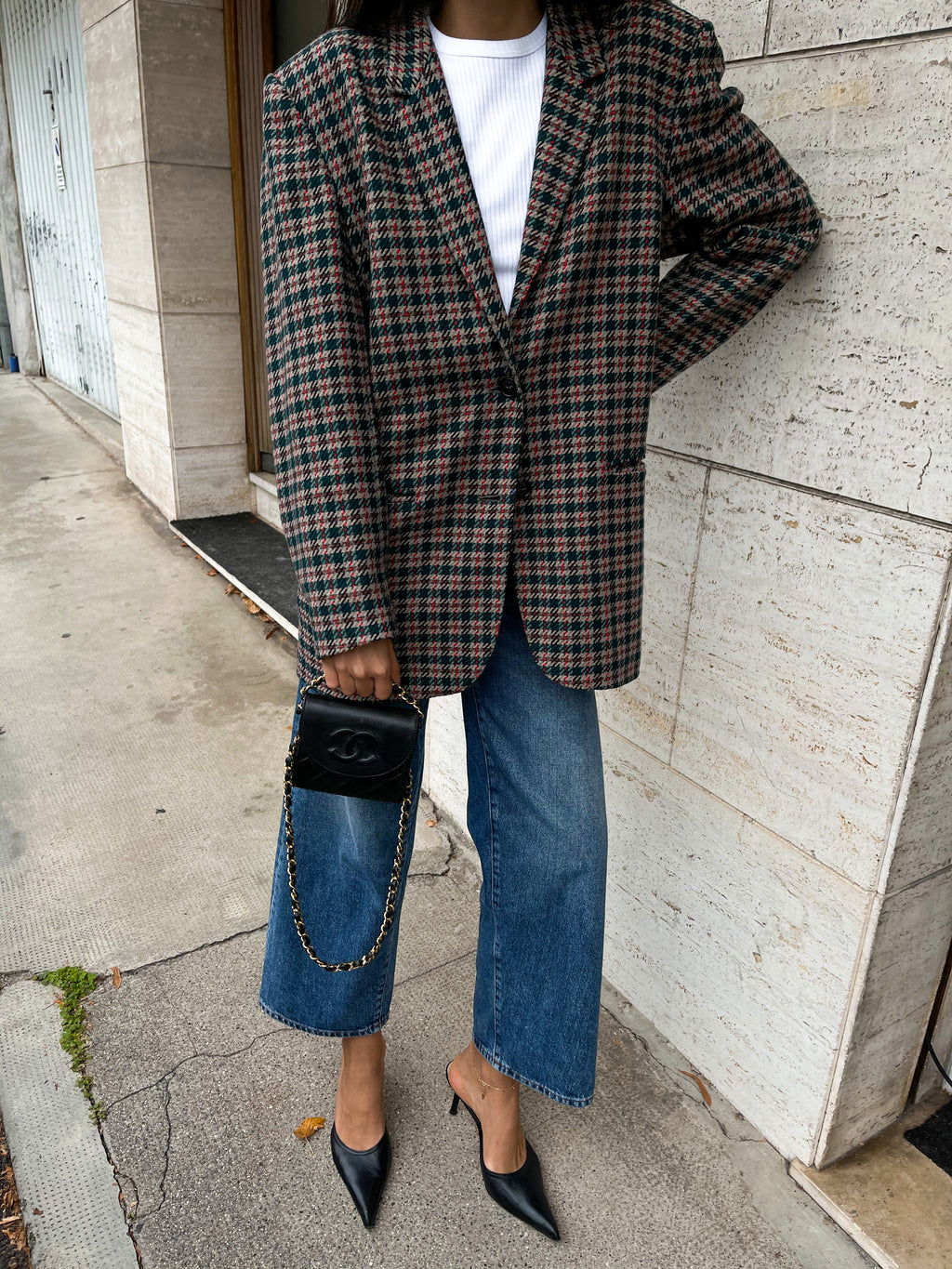 Check wool blazer
