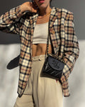 100% wool checkered blazer