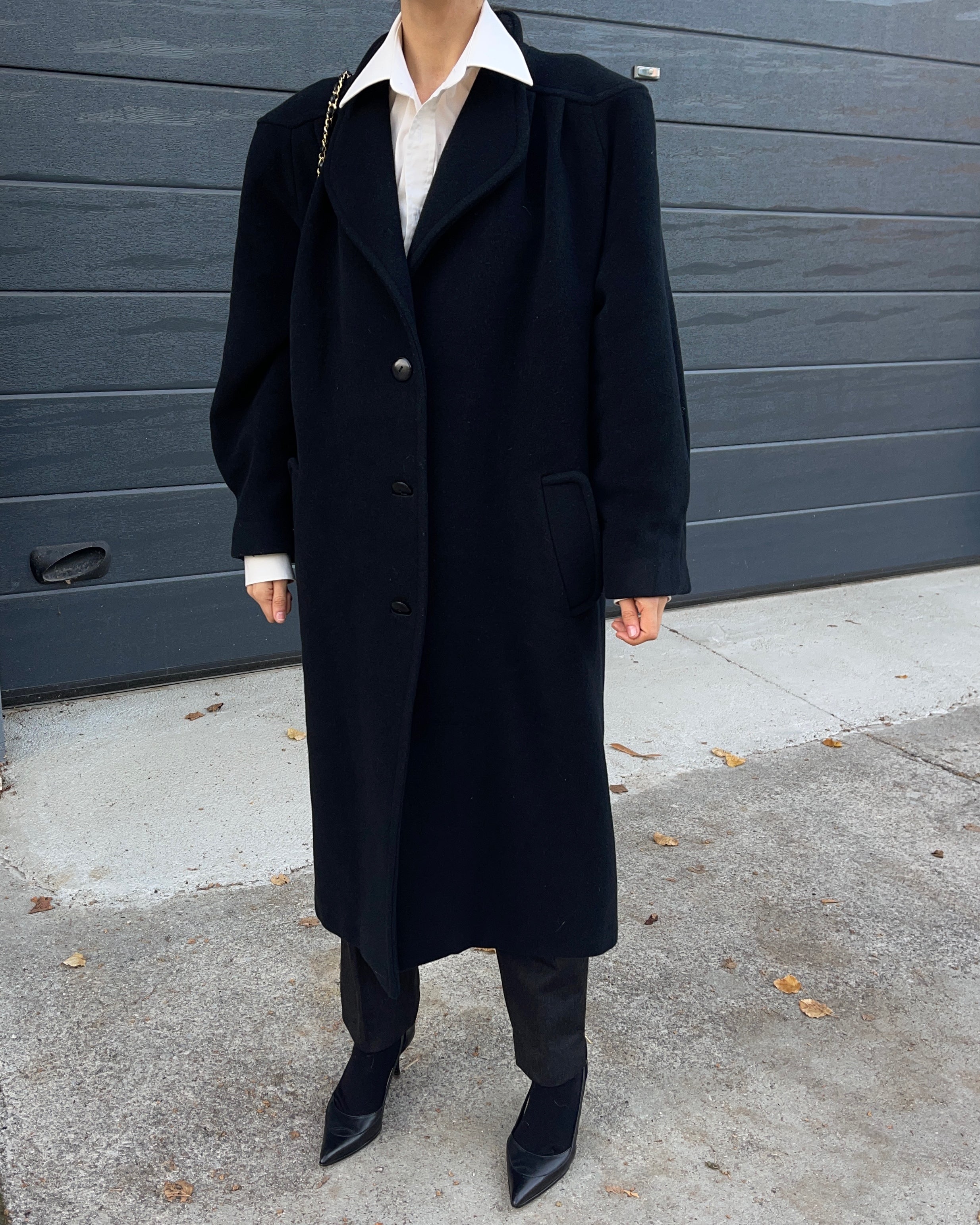 Cappotto nera spalla 80’s