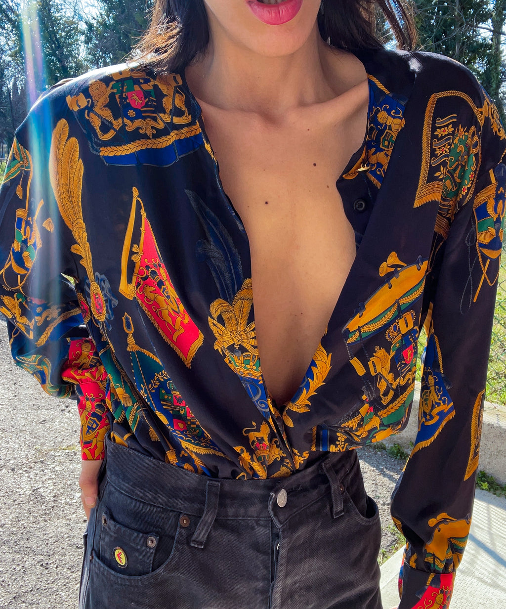 100 silk escada shirt