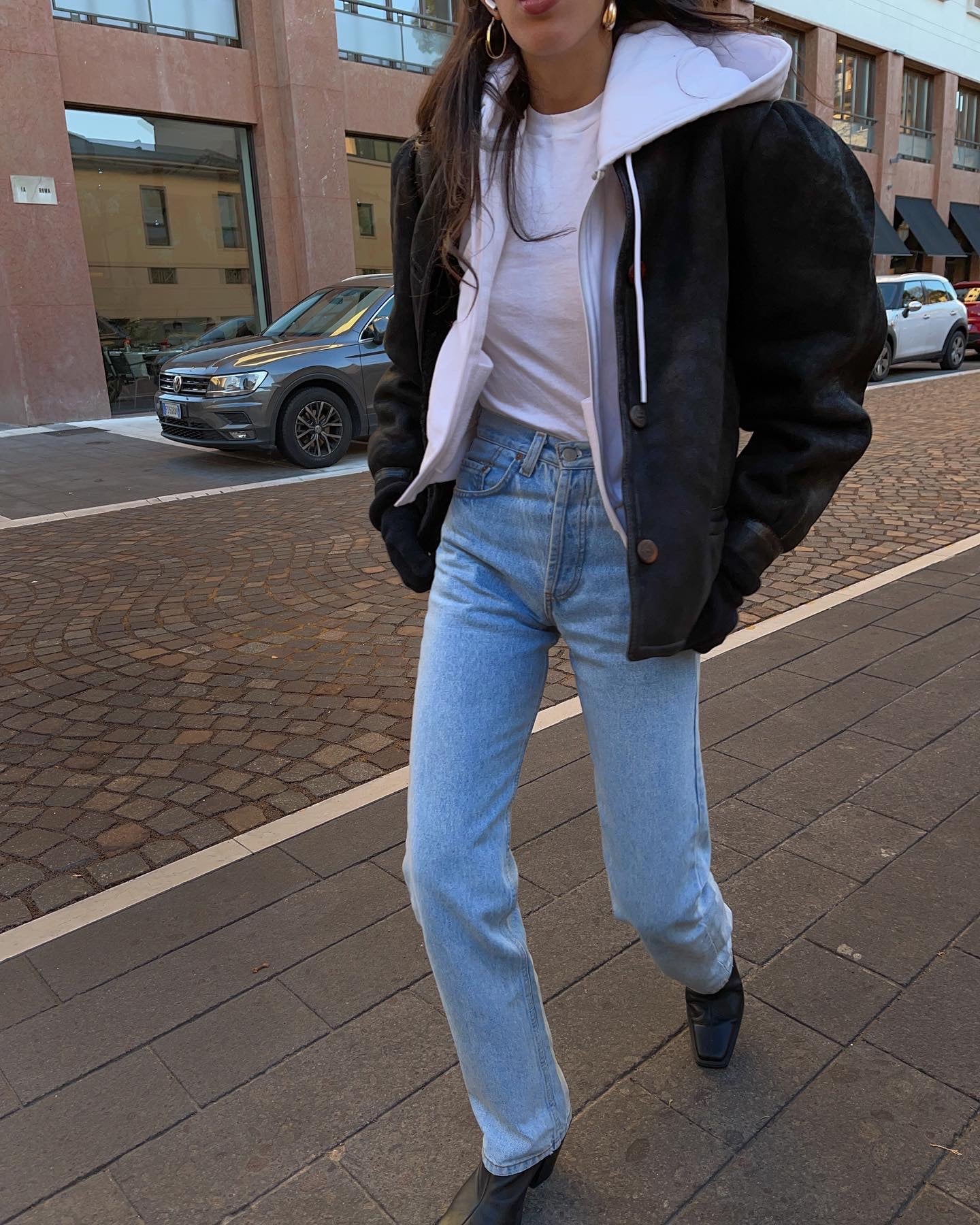 Black shearling jacket