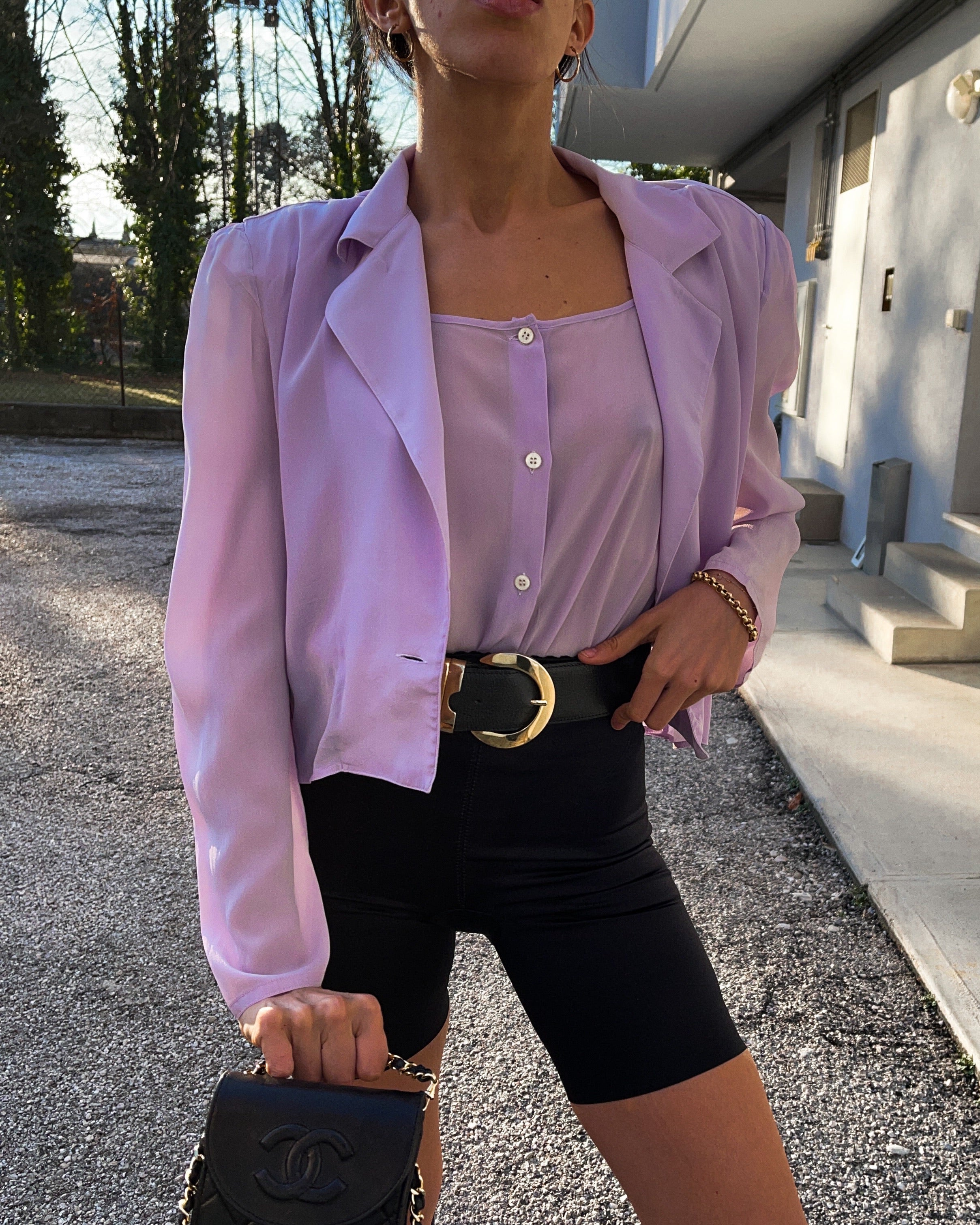 100% silk lilac shirt