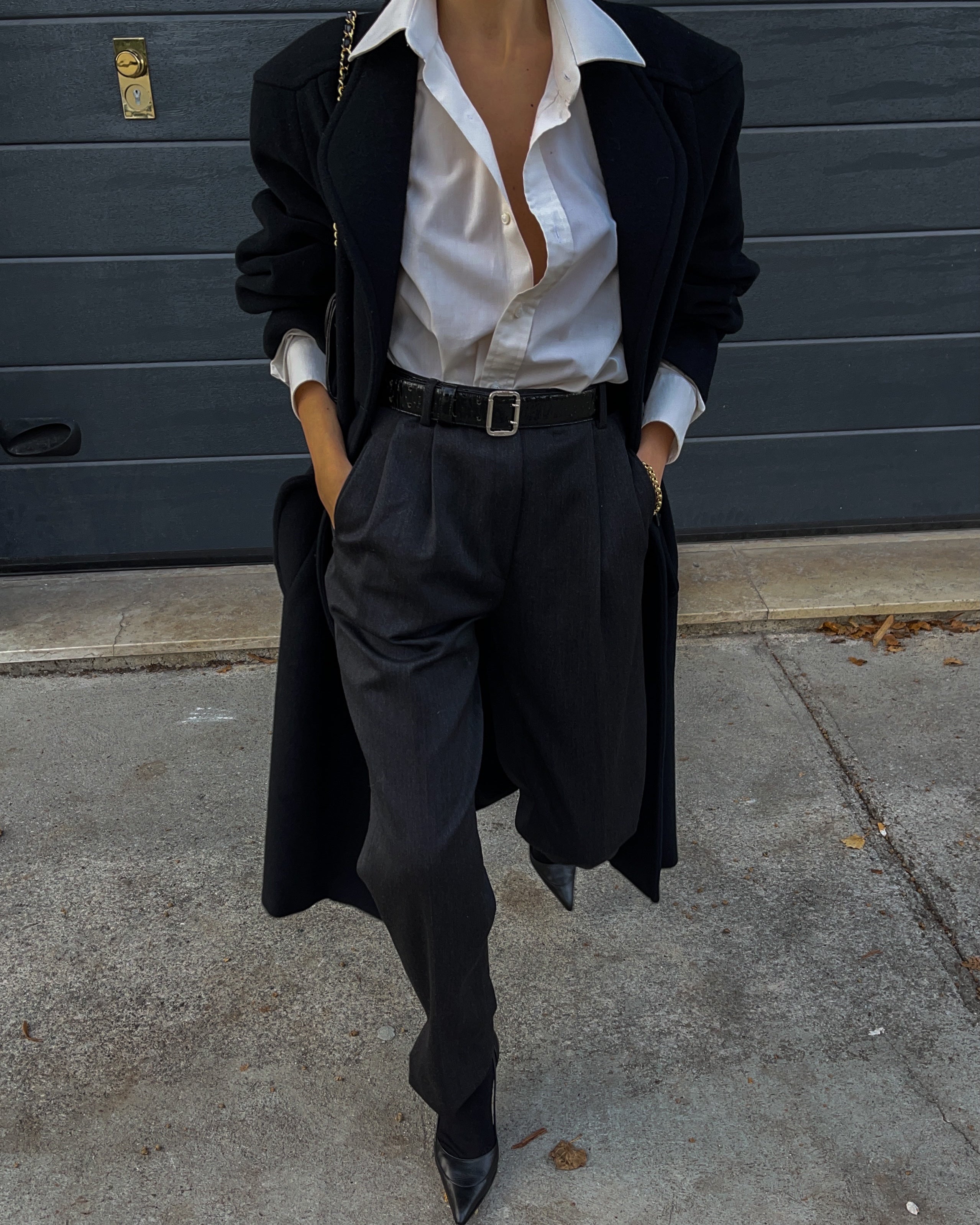 Cappotto nera spalla 80’s