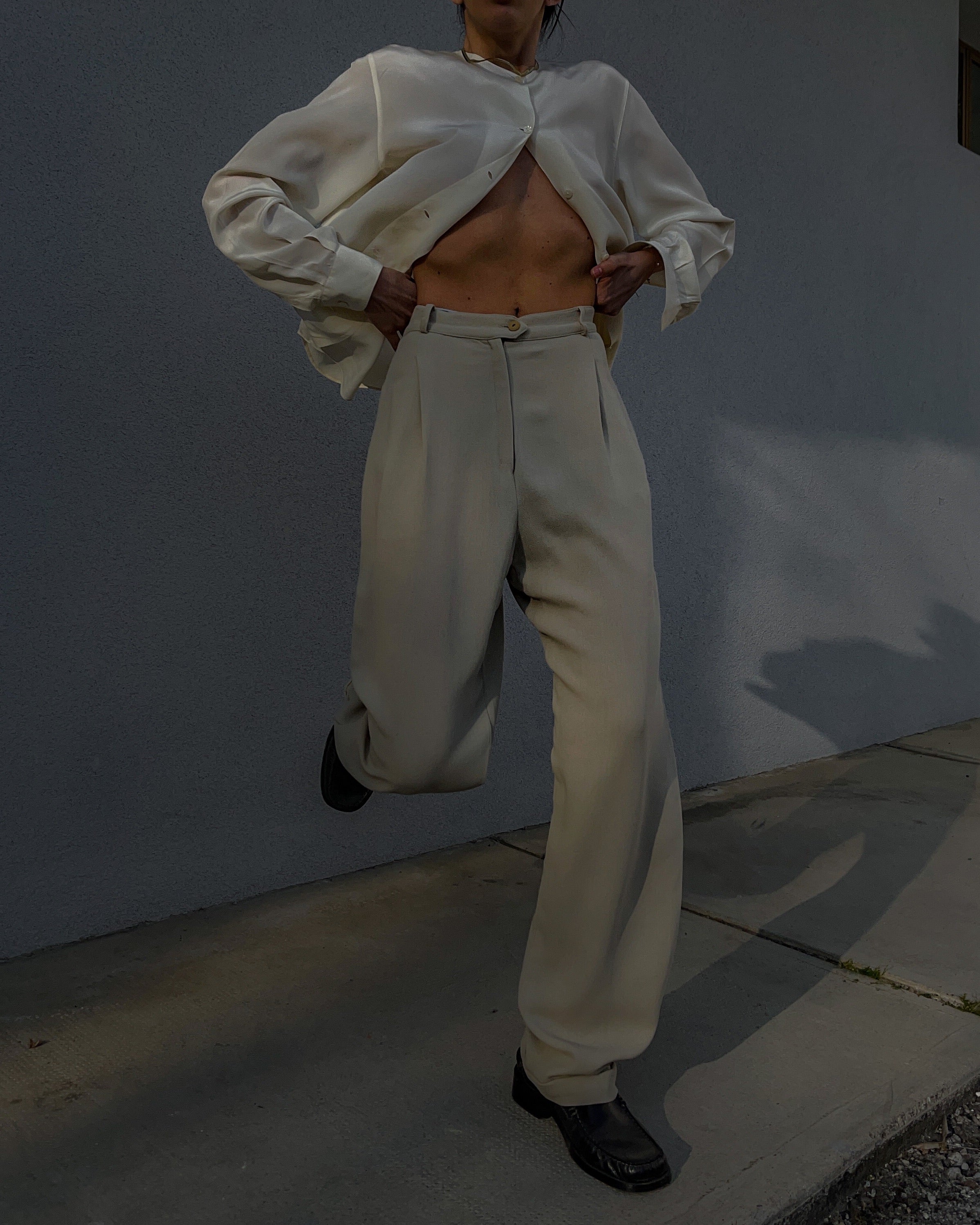 Camicia seta collo alla coreana