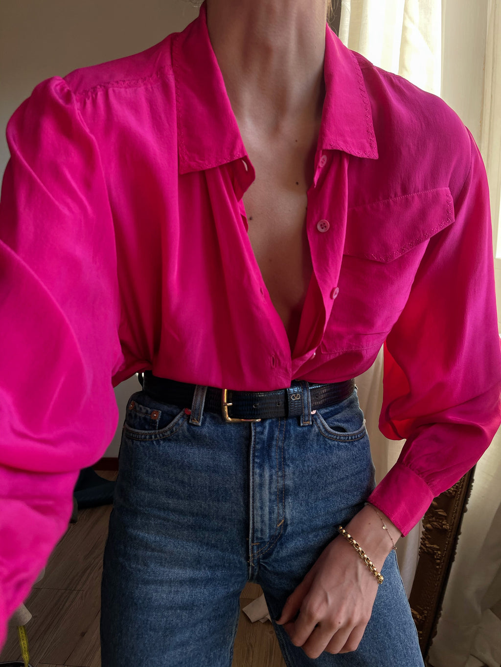 Camicia fucsia seta