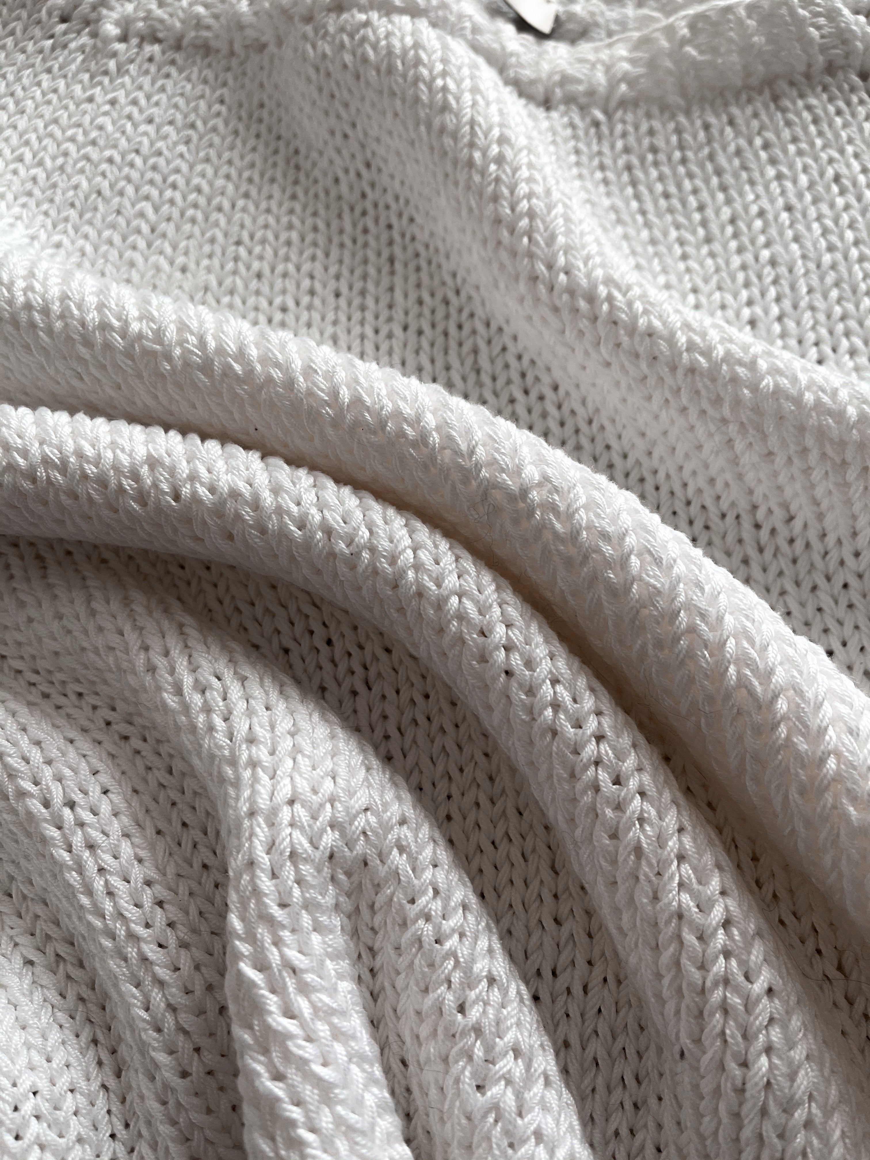 Handmade white cotton jumper