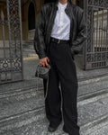 Black fluid trousers