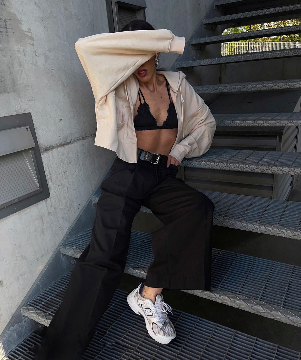 Ultra wide leg cotton trousers