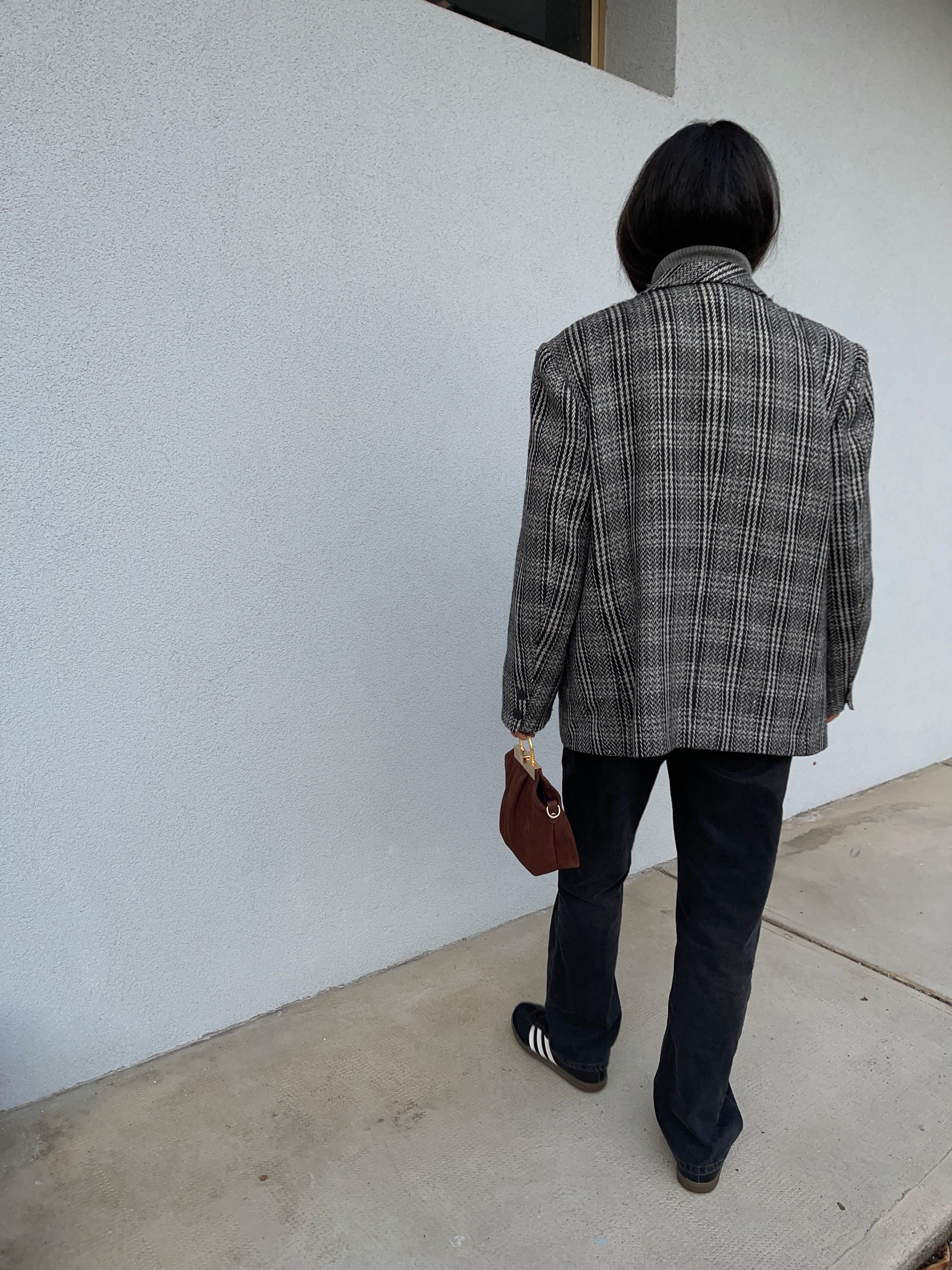 Check wool blazer