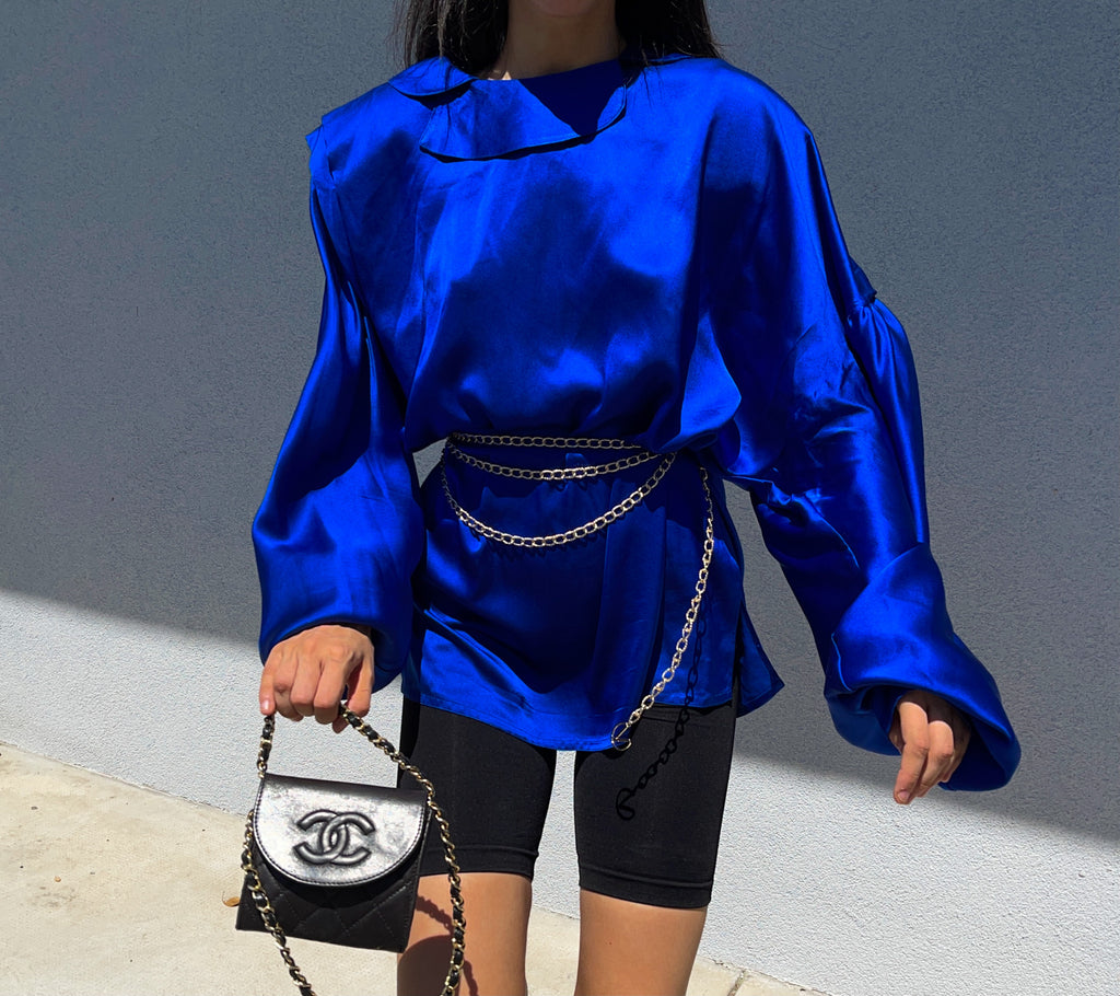 liquid silk maxi blouse