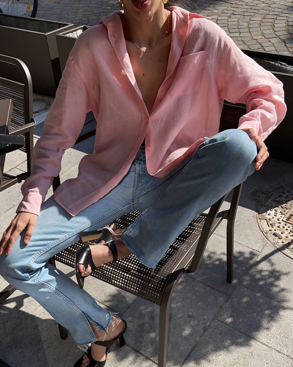 Max Mara pink linen shirt