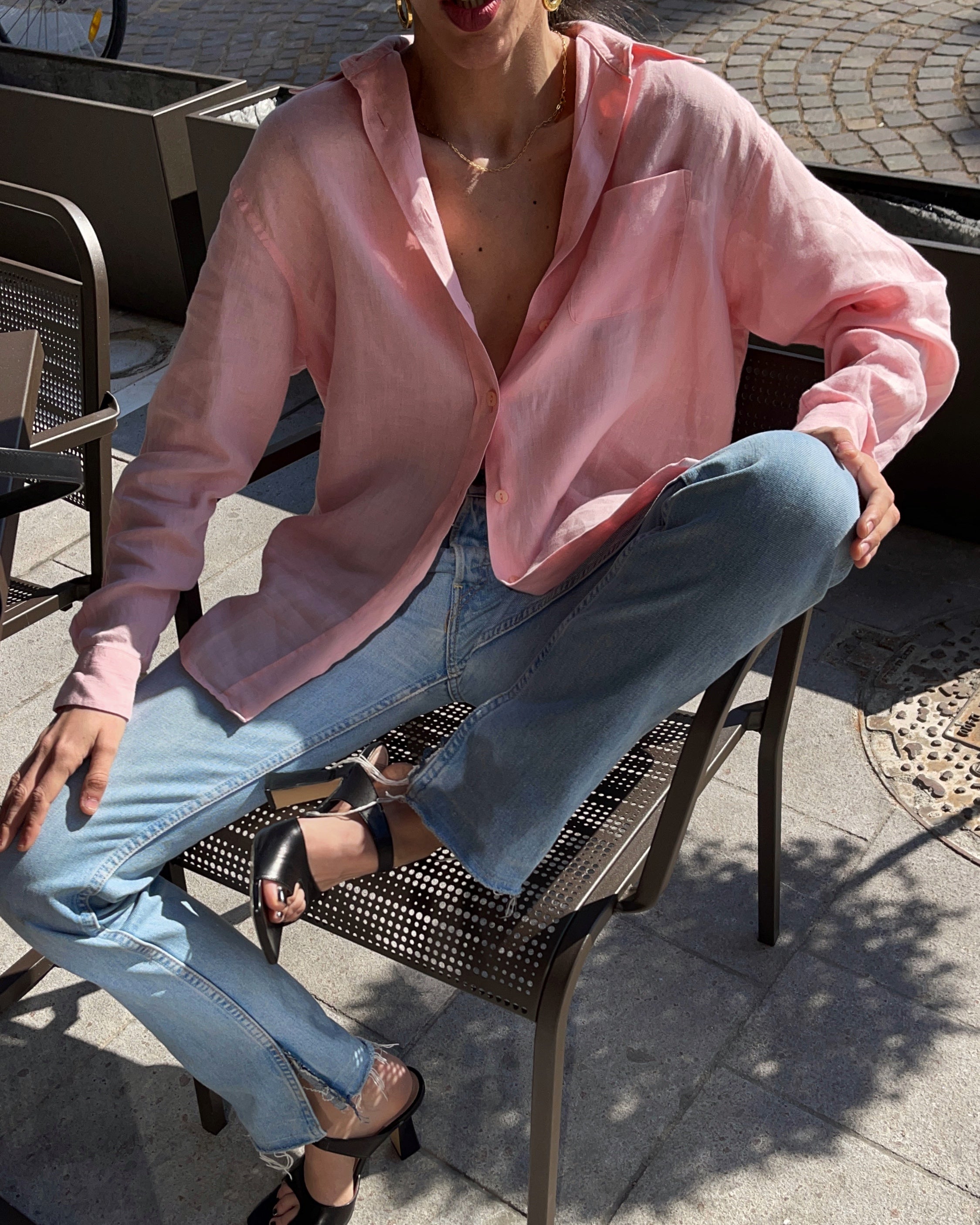 Max Mara pink linen shirt
