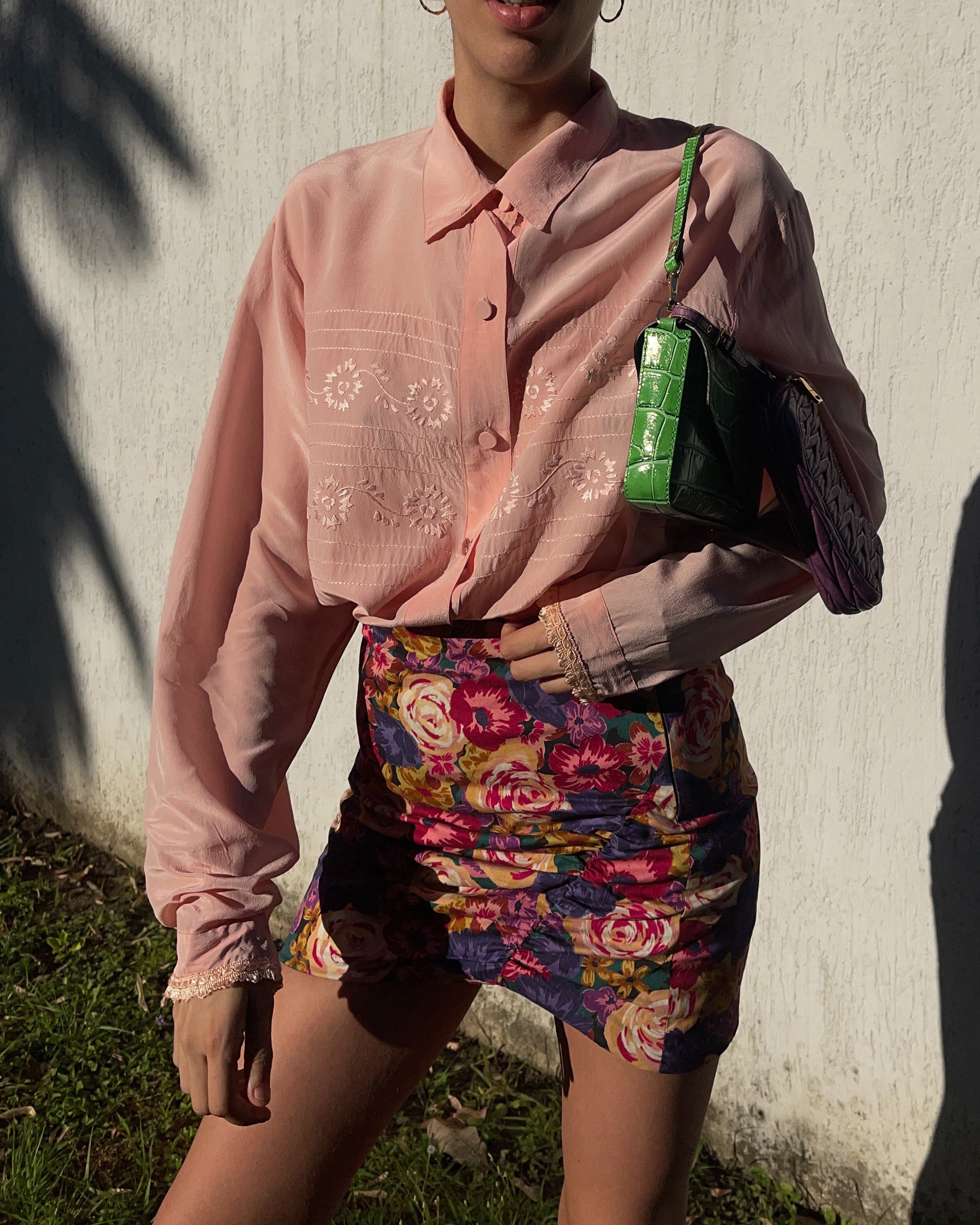 Camicia seta decori