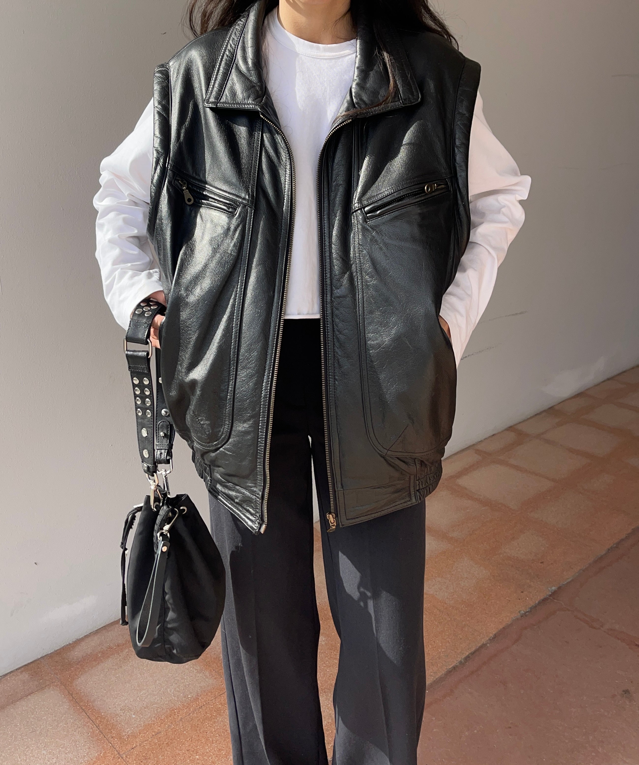 100 leather vest