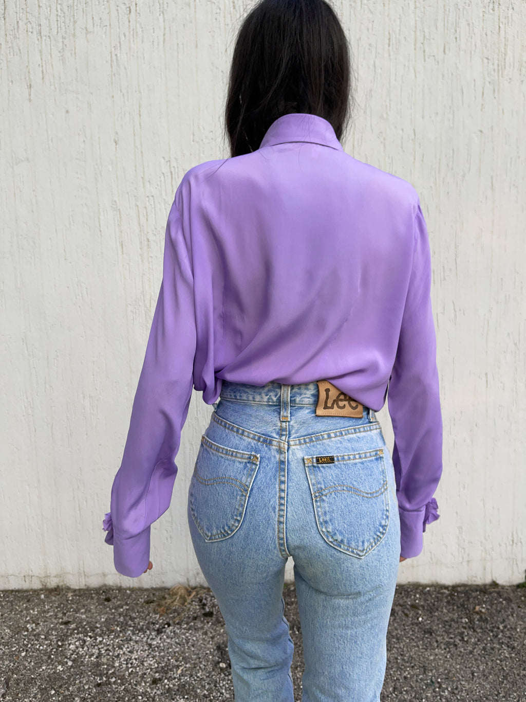 100% silk lilac shirt