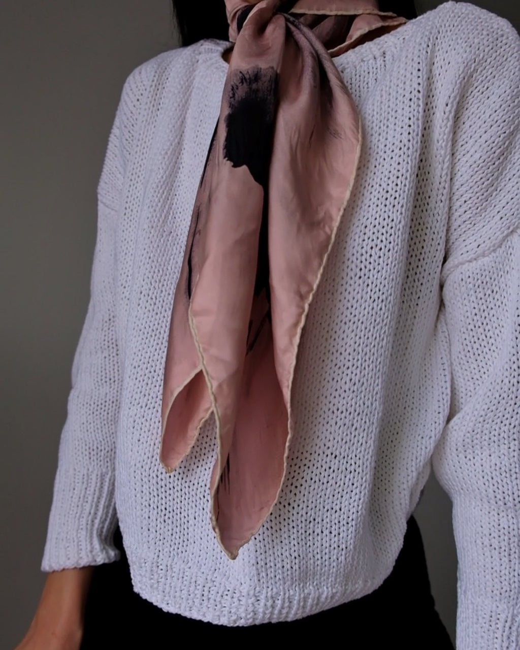 Handmade white cotton jumper