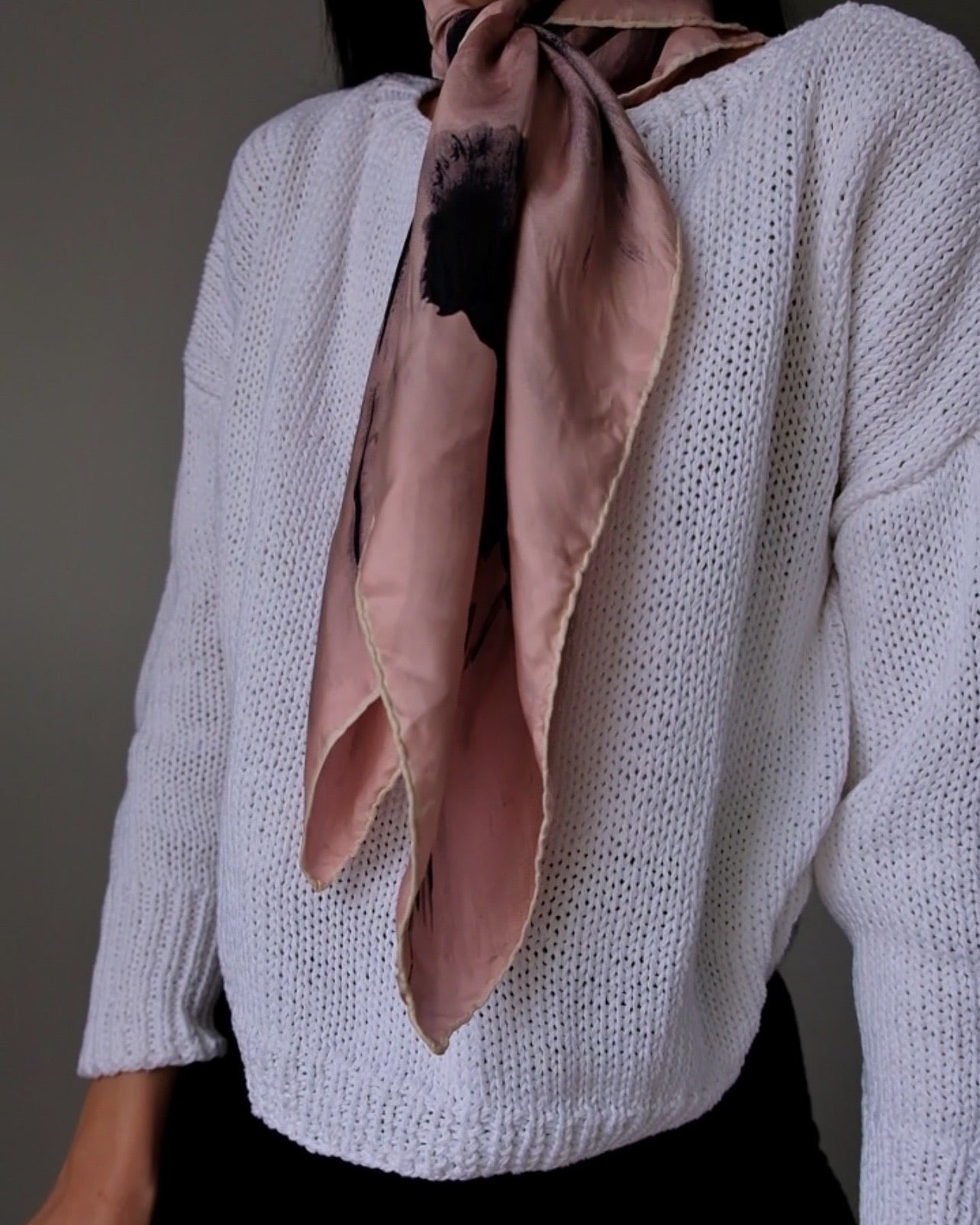 Handmade white cotton jumper