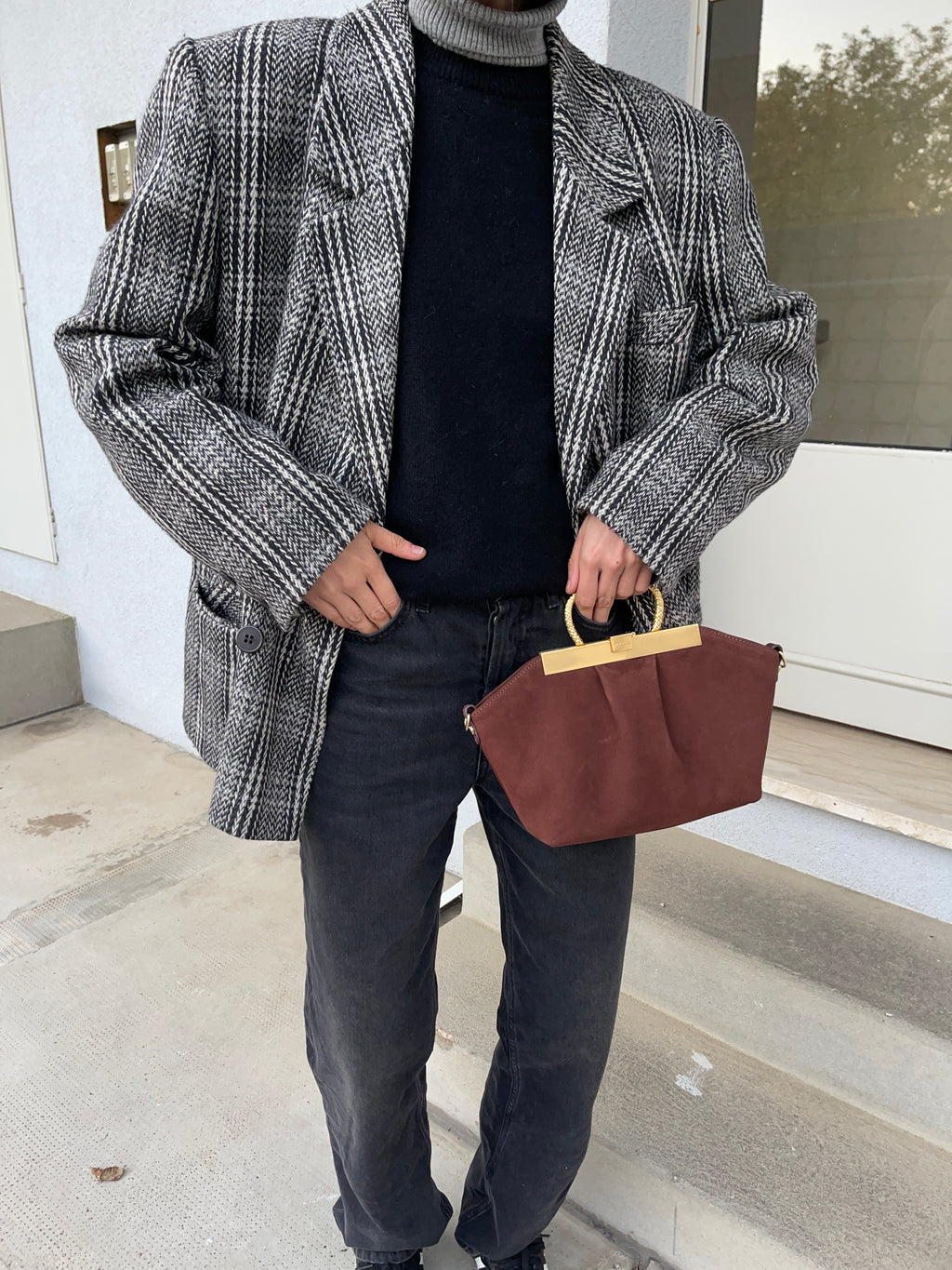 Check wool blazer
