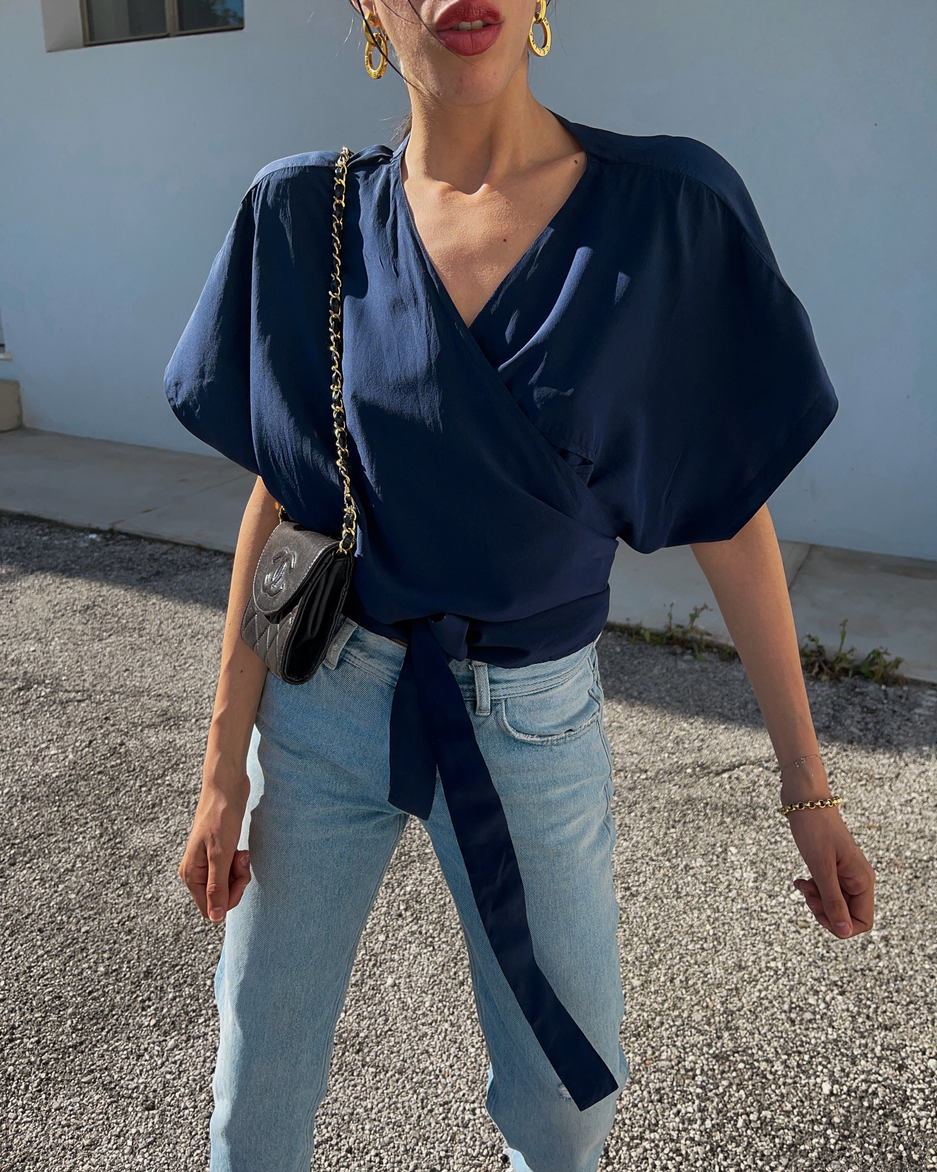 Blue Silk shirt *