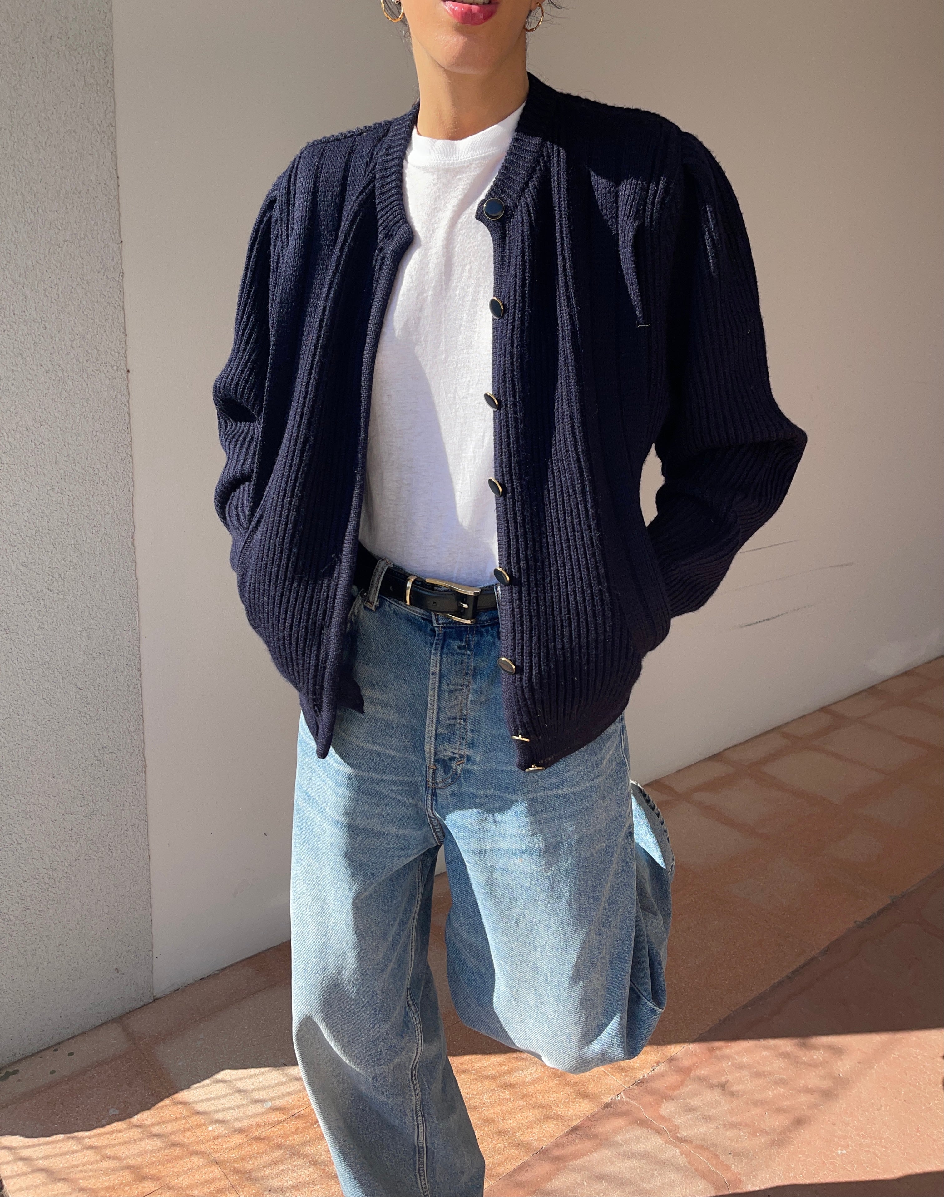 Wool bomber cardigan / jacket