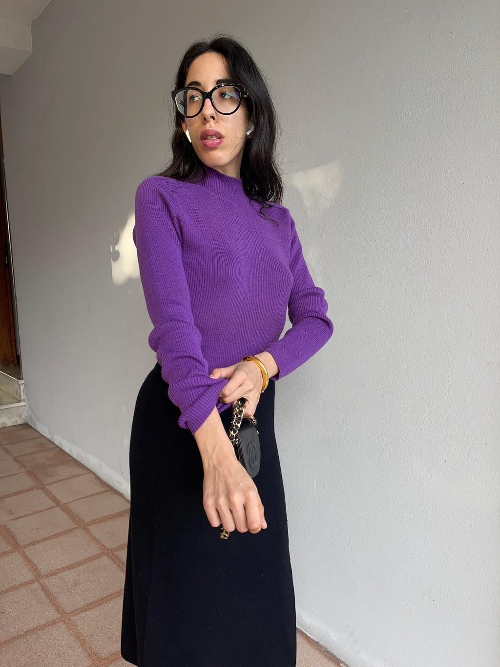 Violet merino jumper