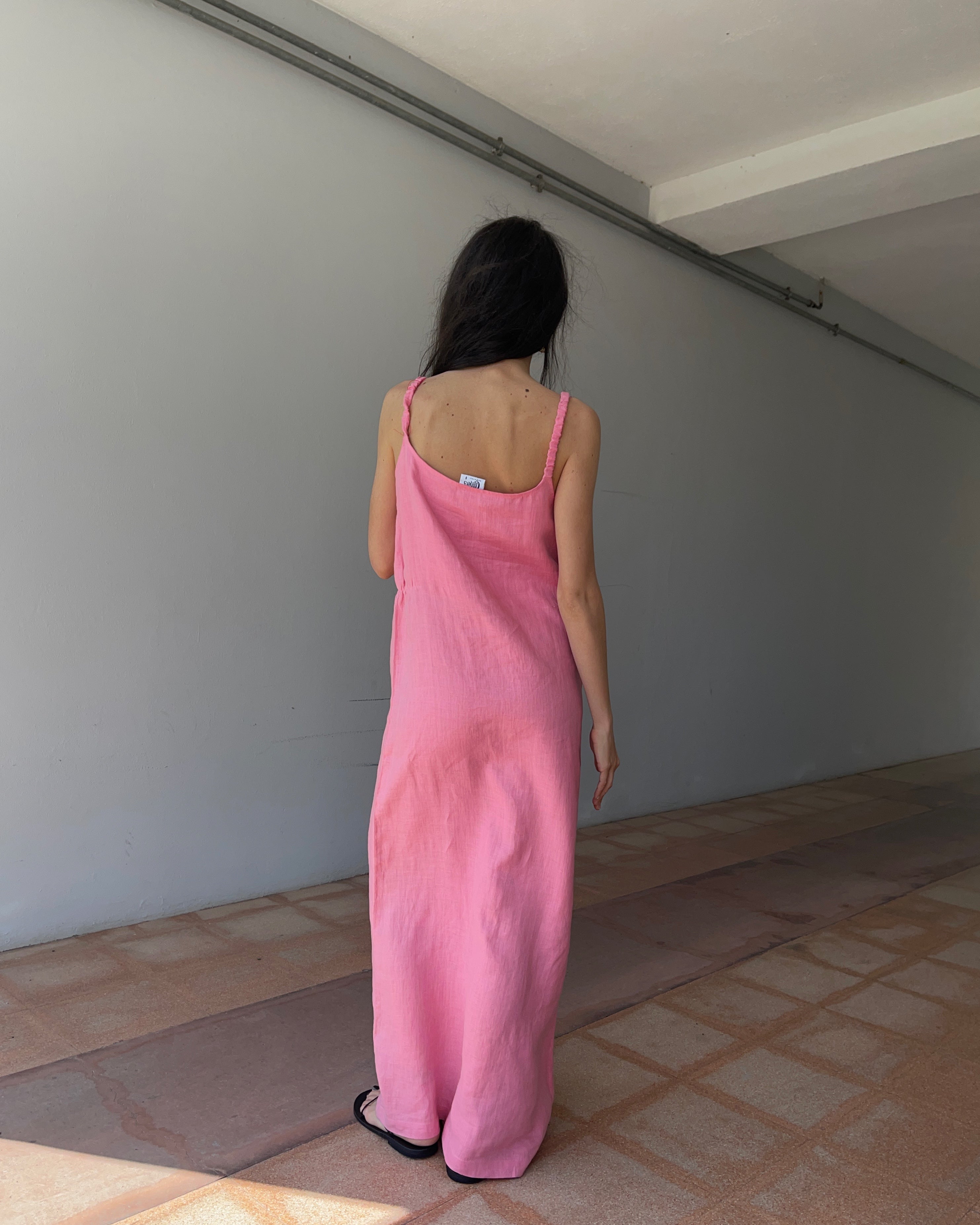 100 linen minimal dress