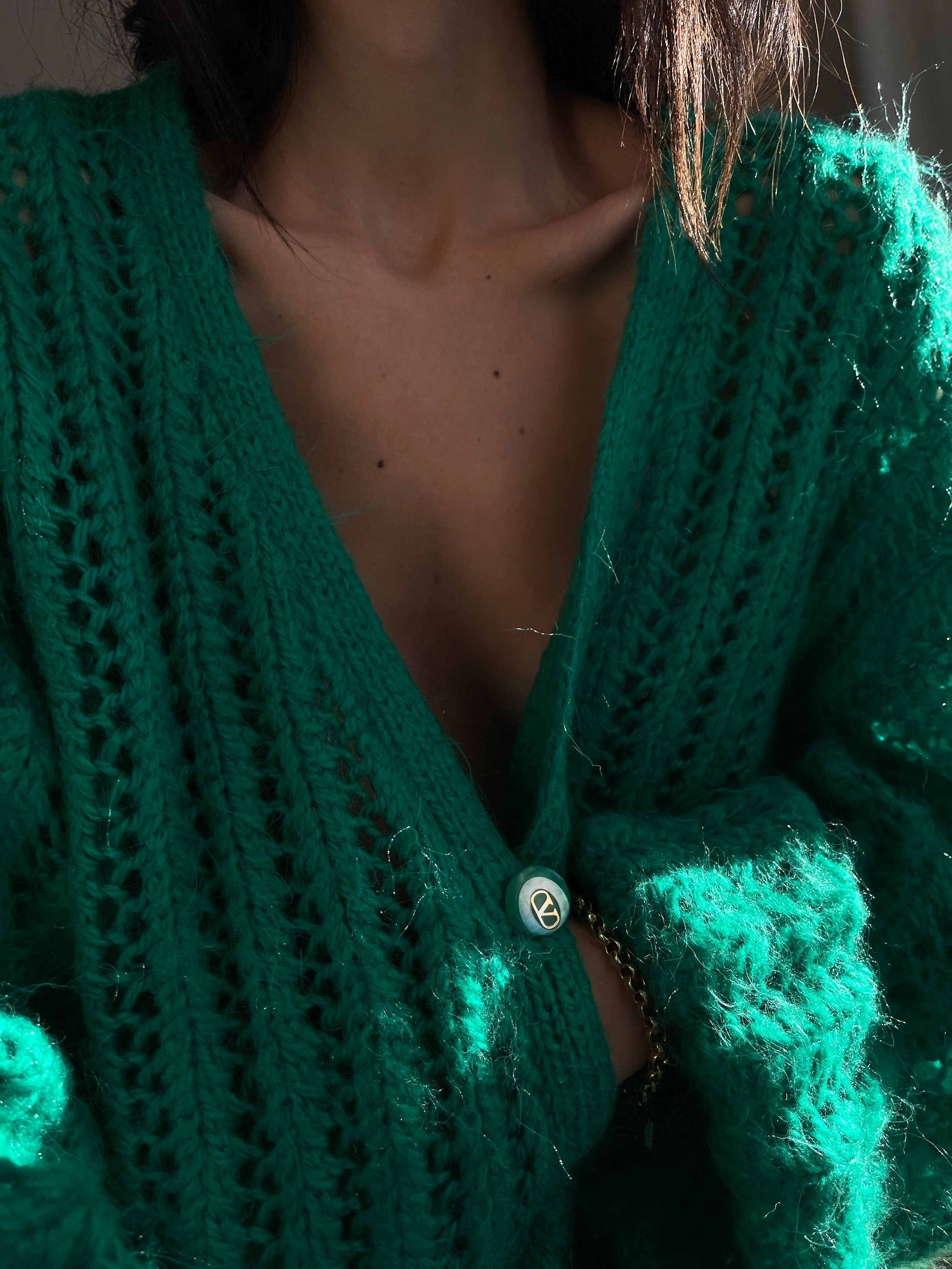 Green maxi cardigan