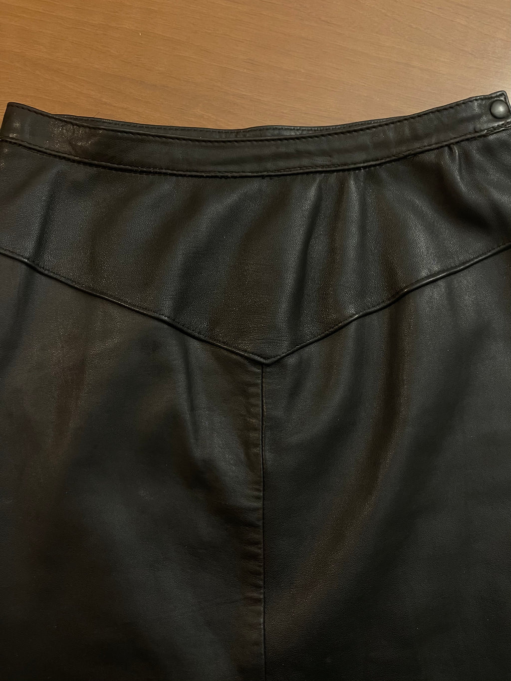 Brown nappa leather skirt