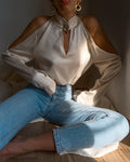 JINNNN 100% liquid silk top