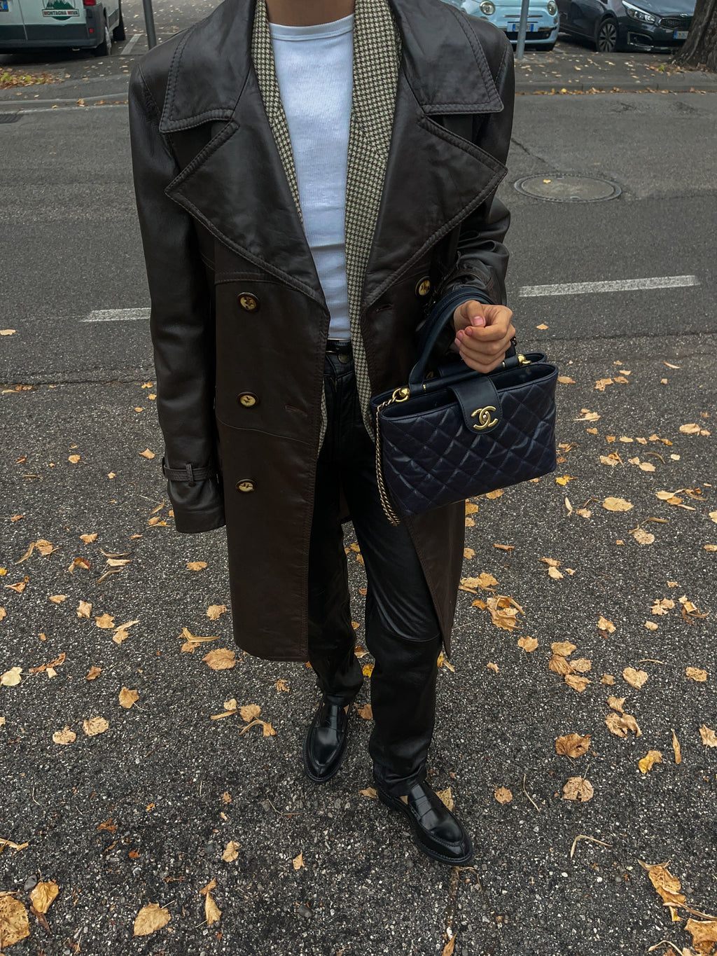 Chocolate Leather trench