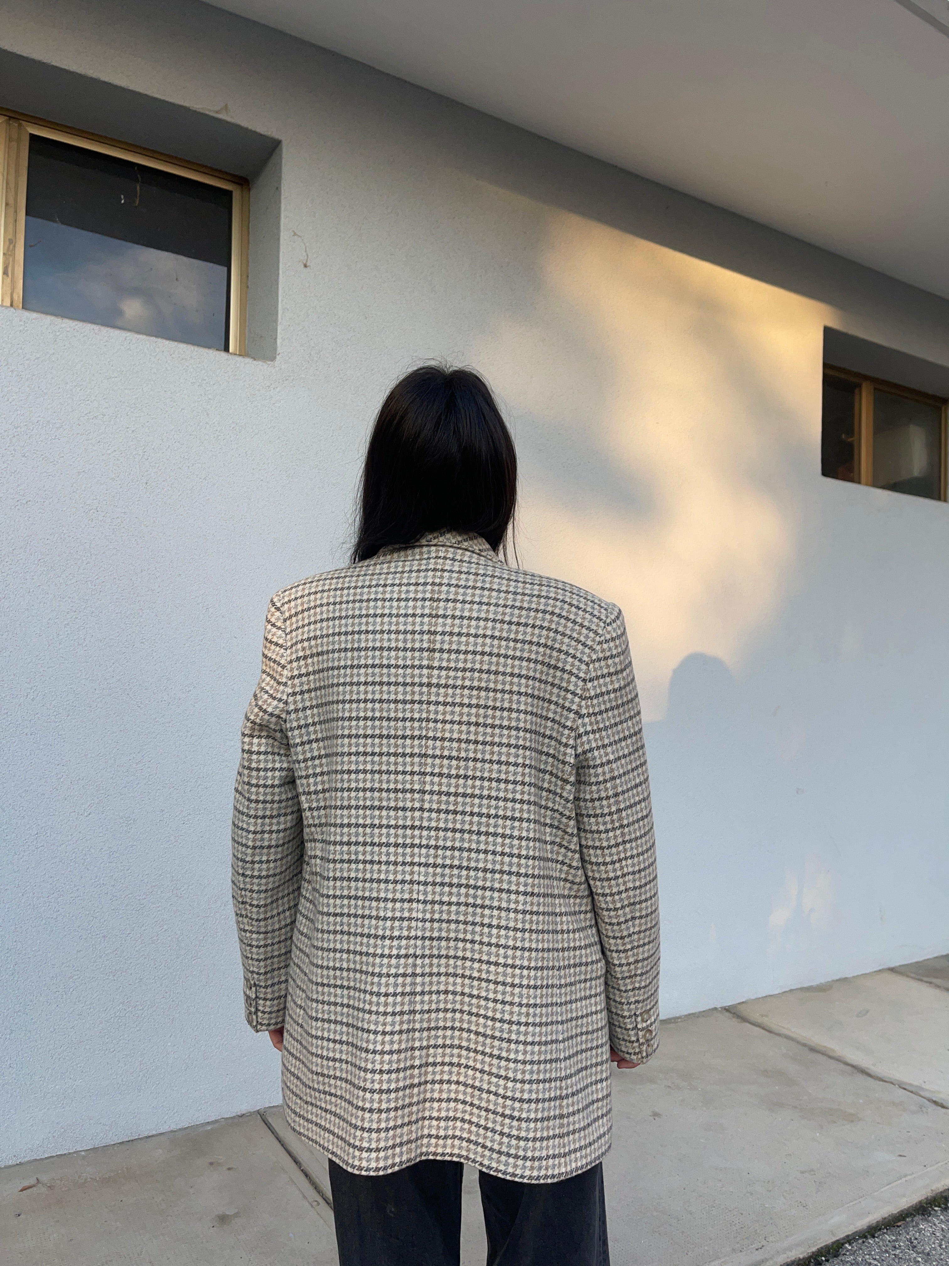 Check wool blazer