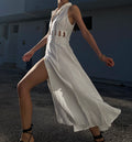 linen white dress
