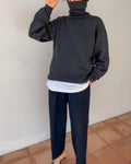 PULLOVER ‘maglione grigio over 100 Lana merino