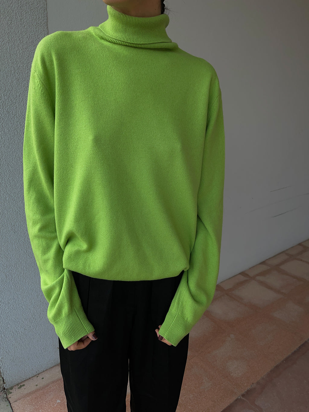 Green turtleneck