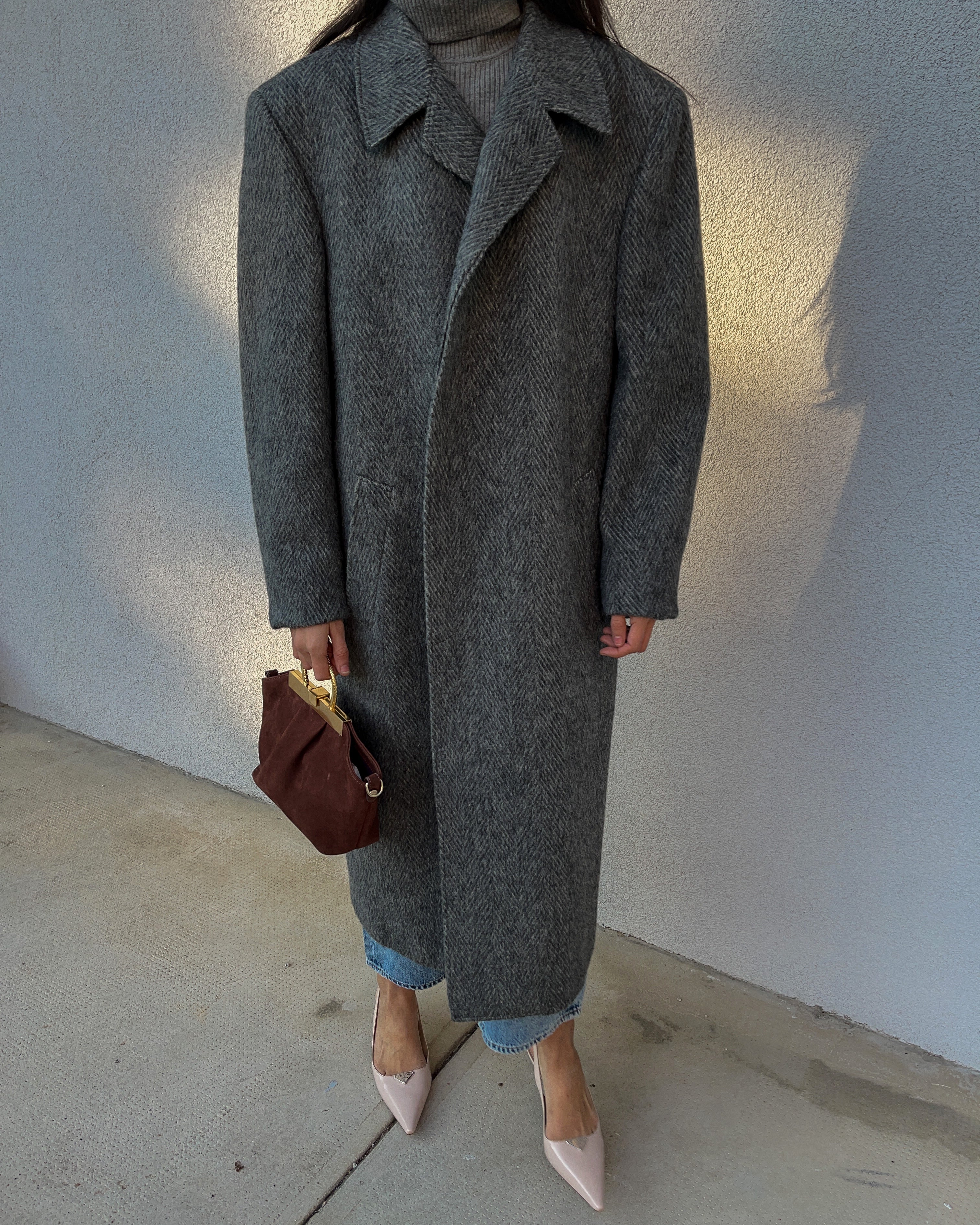 Spigato mohair coat