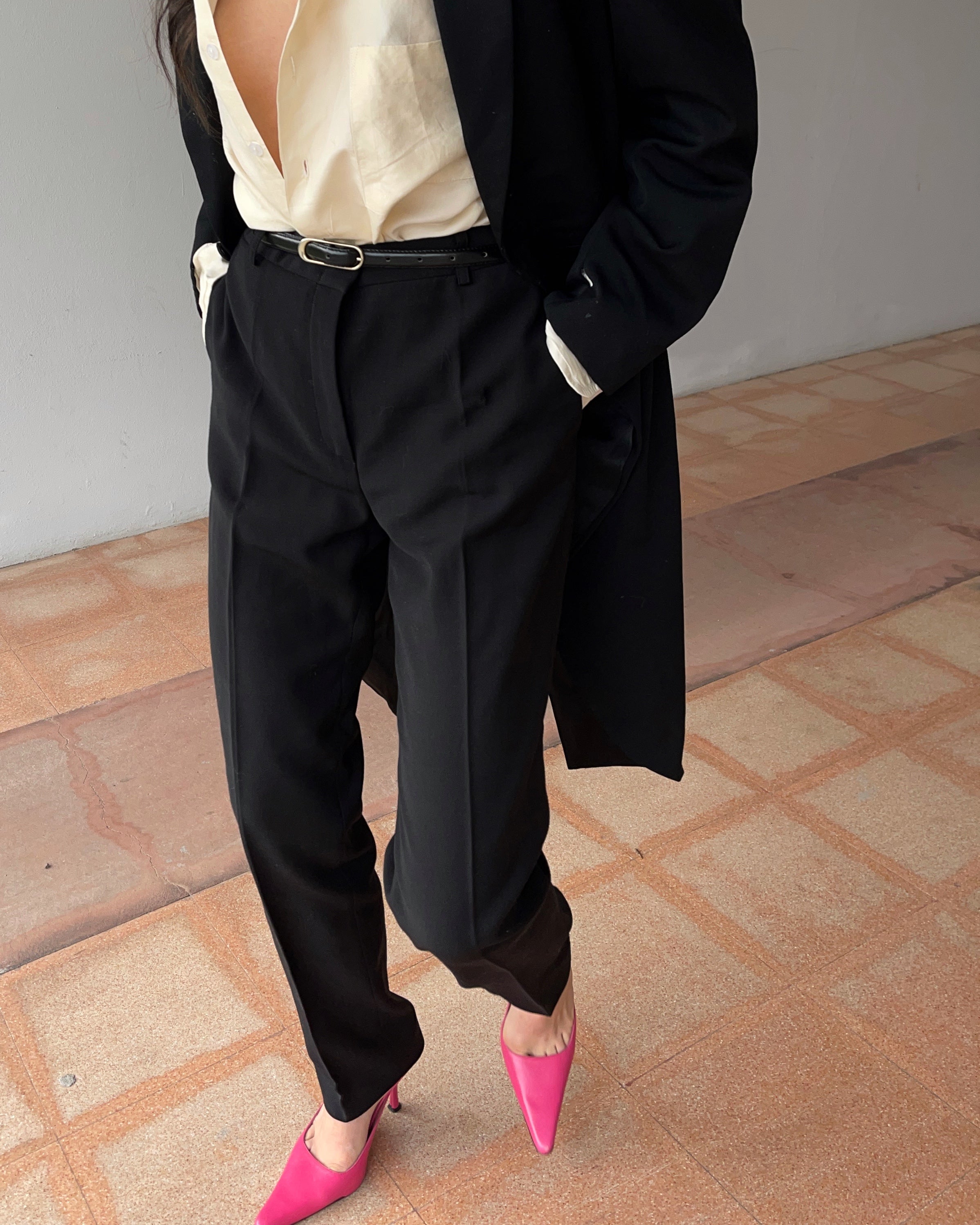 Moschino black wool trousers