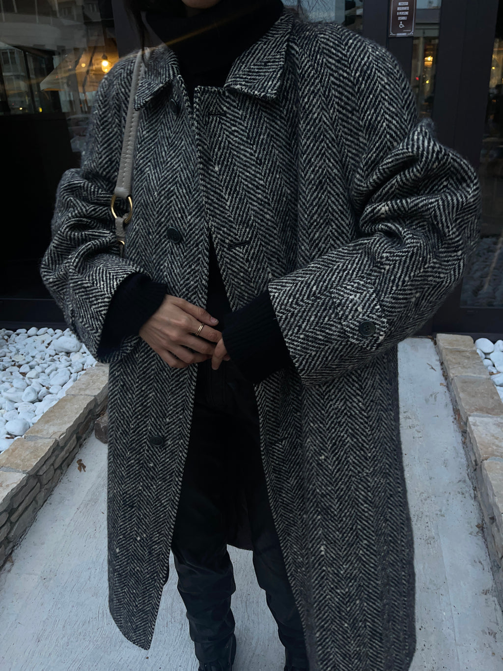 Cappotto spigato lana