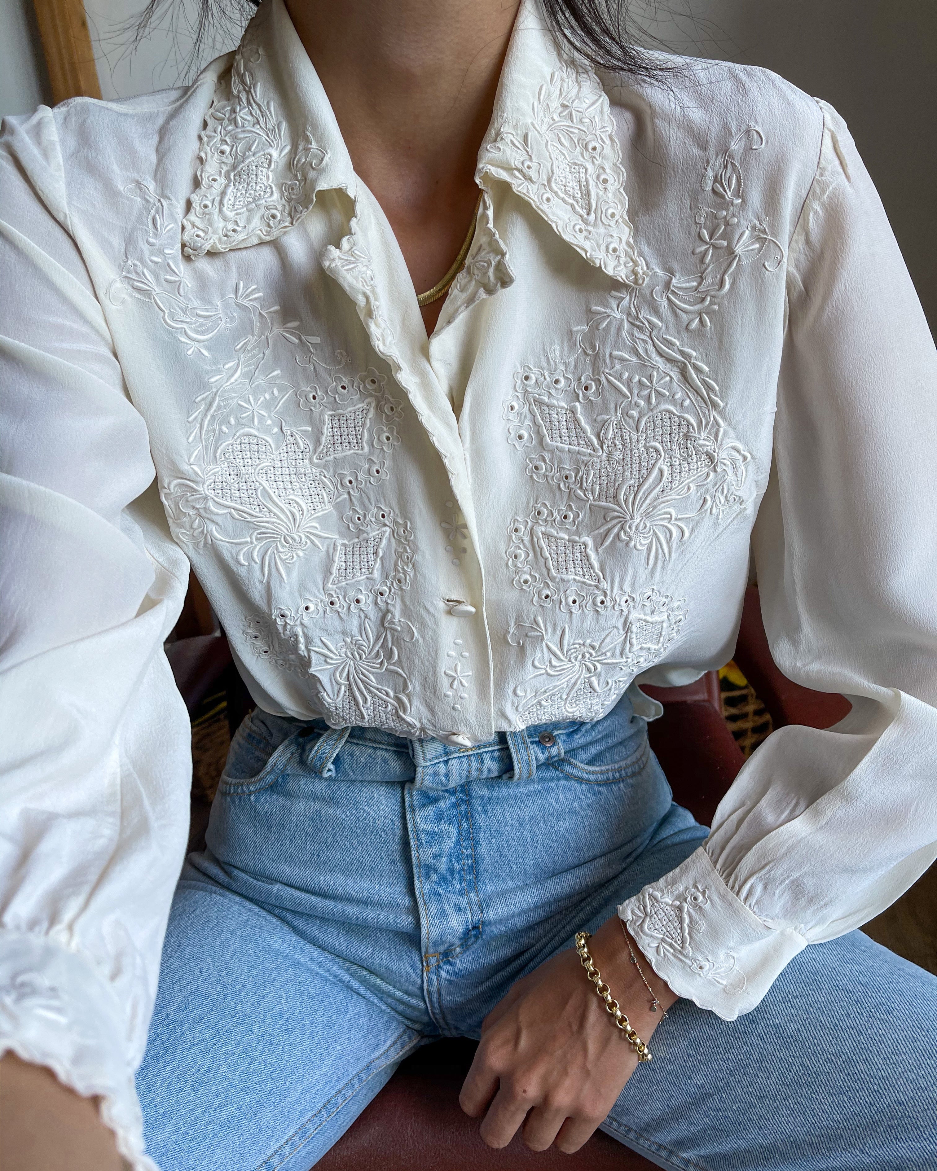 100 silk embroided handmade