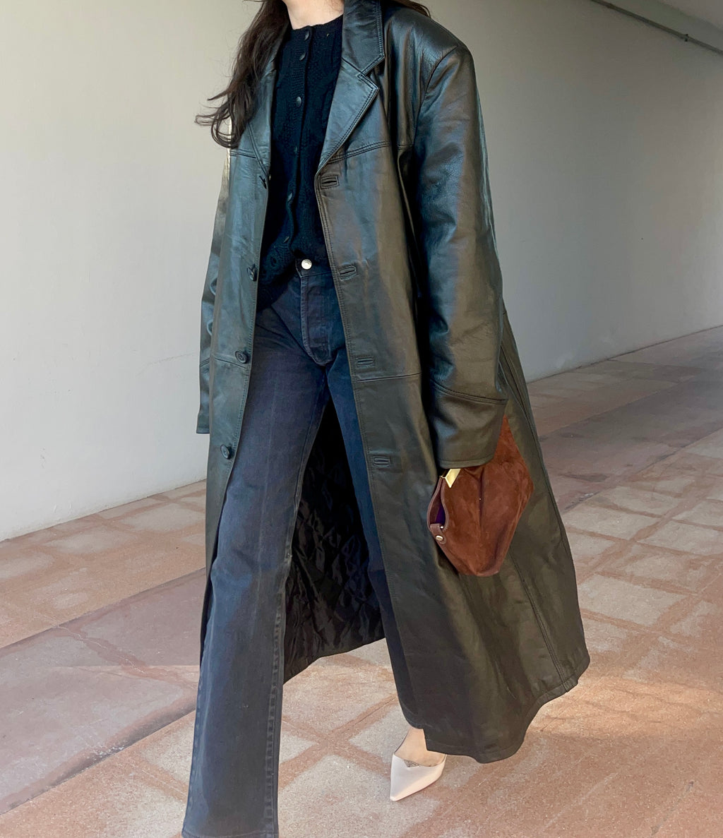 Mega leather trench