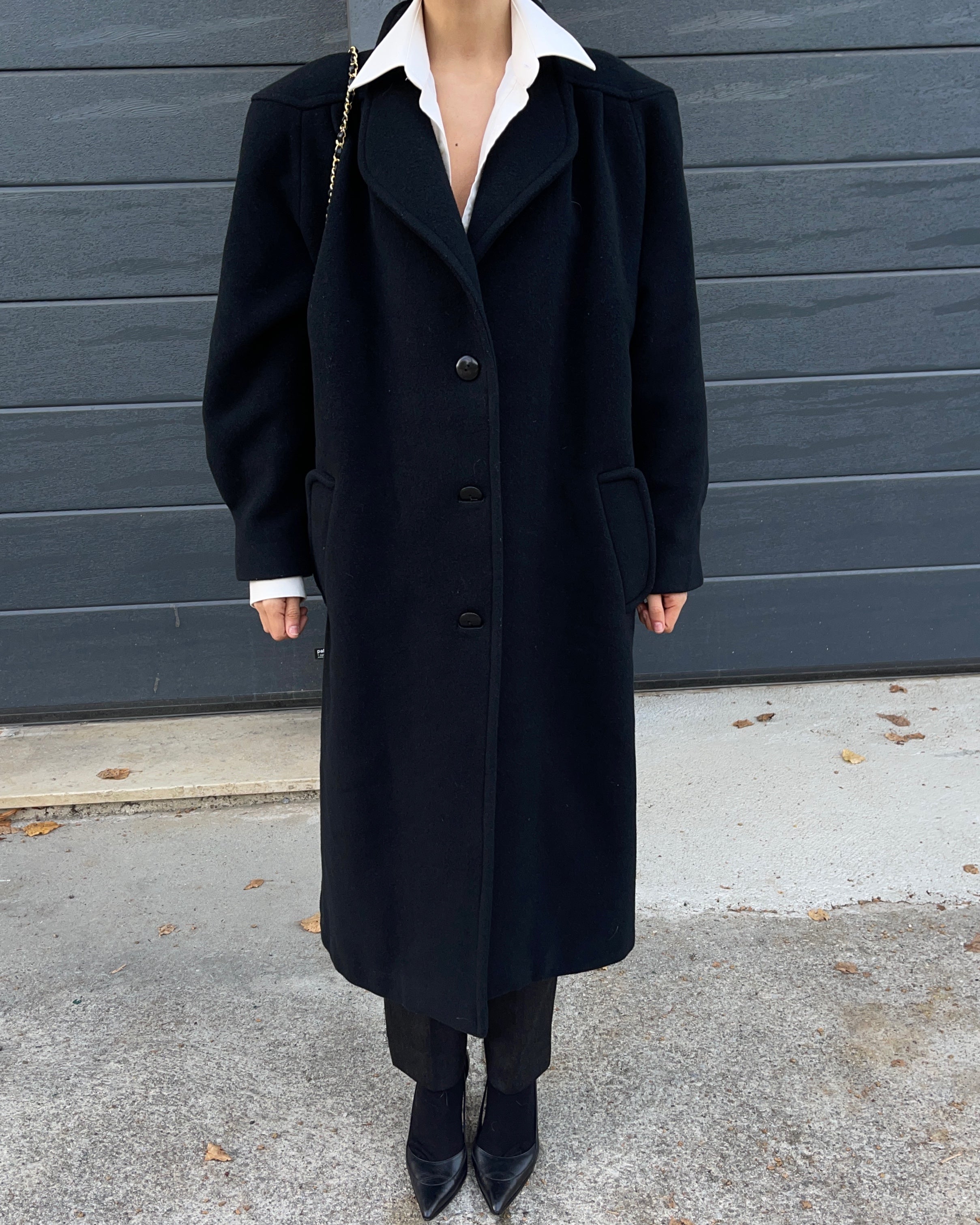 Cappotto nera spalla 80’s